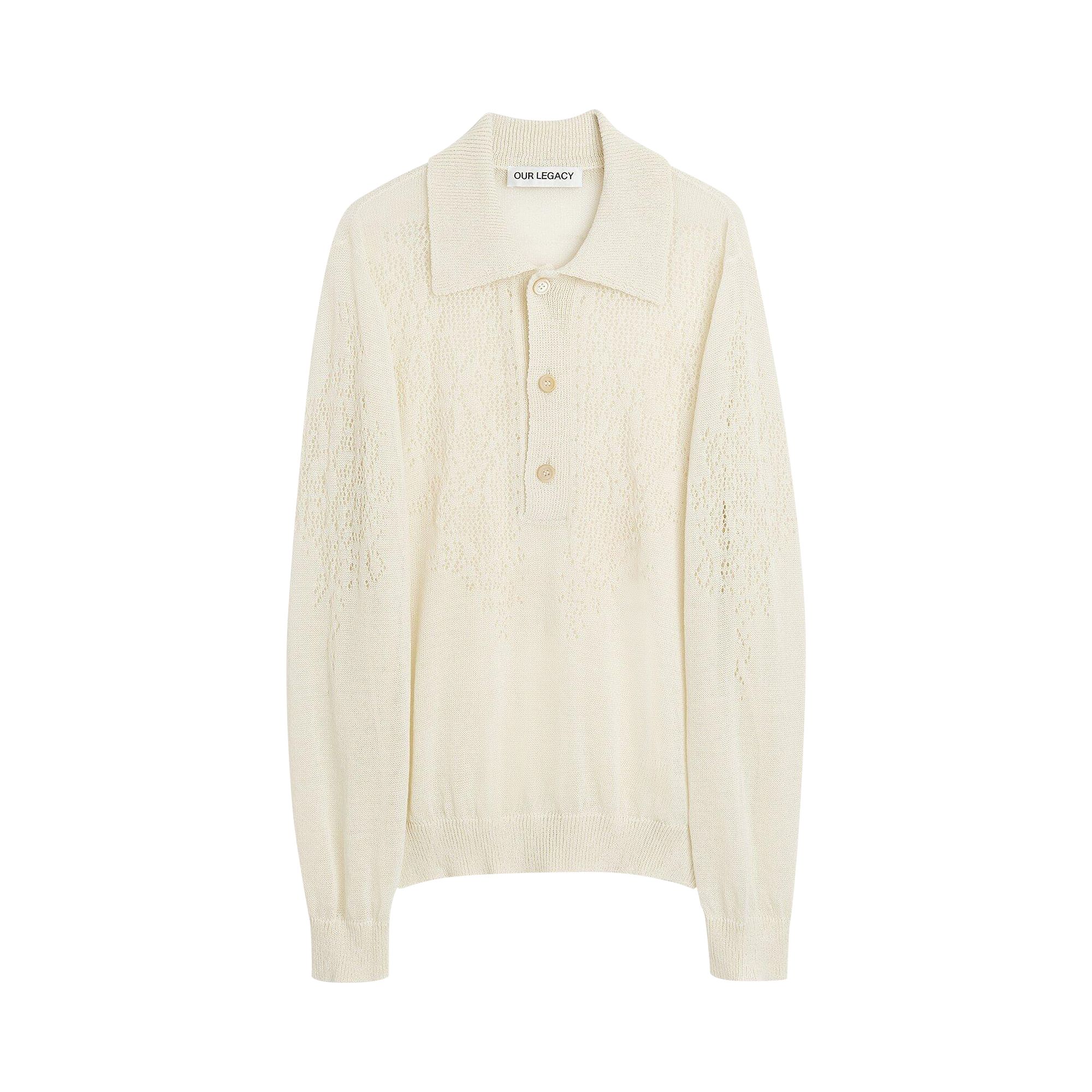 Pre-owned Our Legacy Big Piquet Polo Sweater 'cream' | Men's Size 52