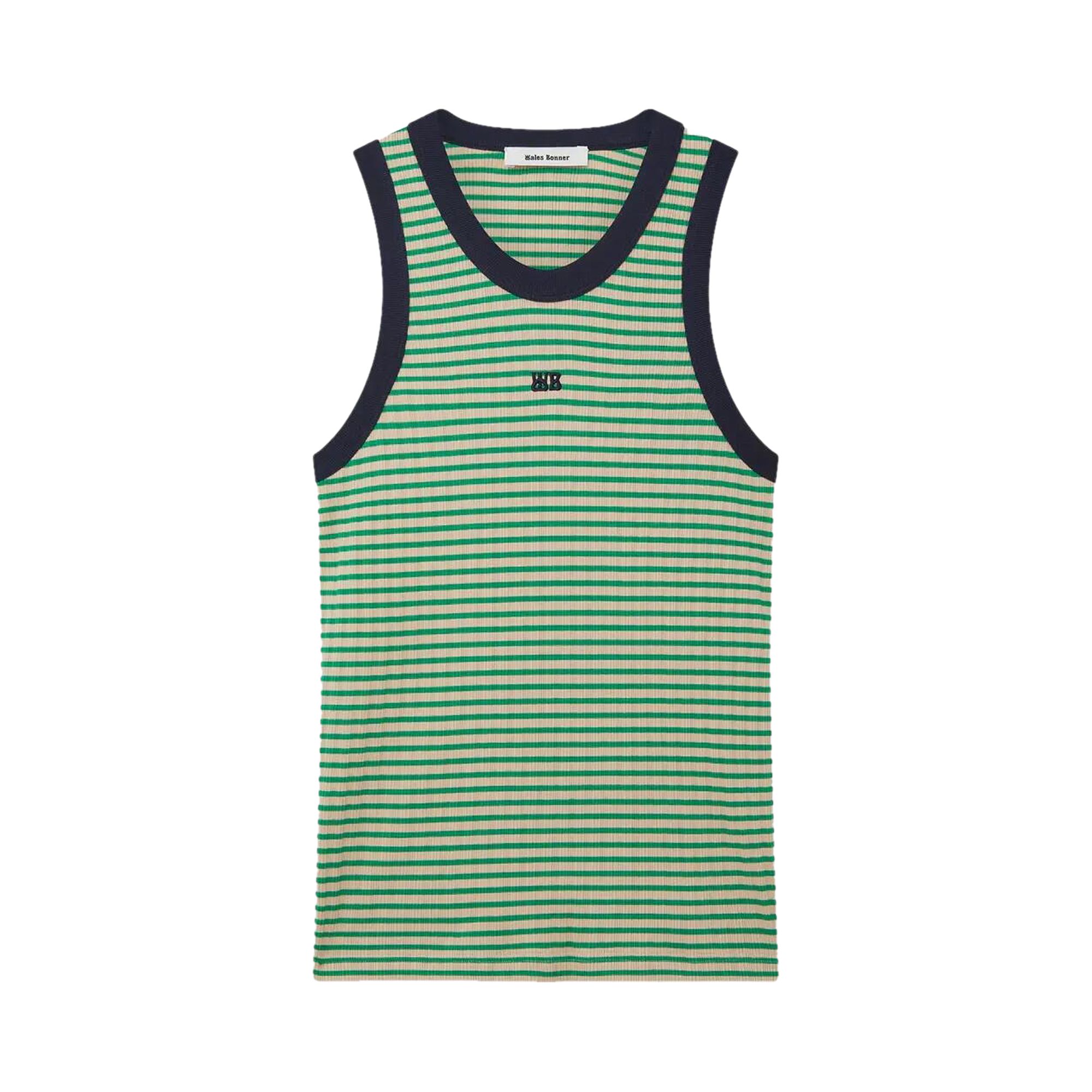 Pre-owned Wales Bonner Sonic Striped Tank Top 'green' | Men's Size M
