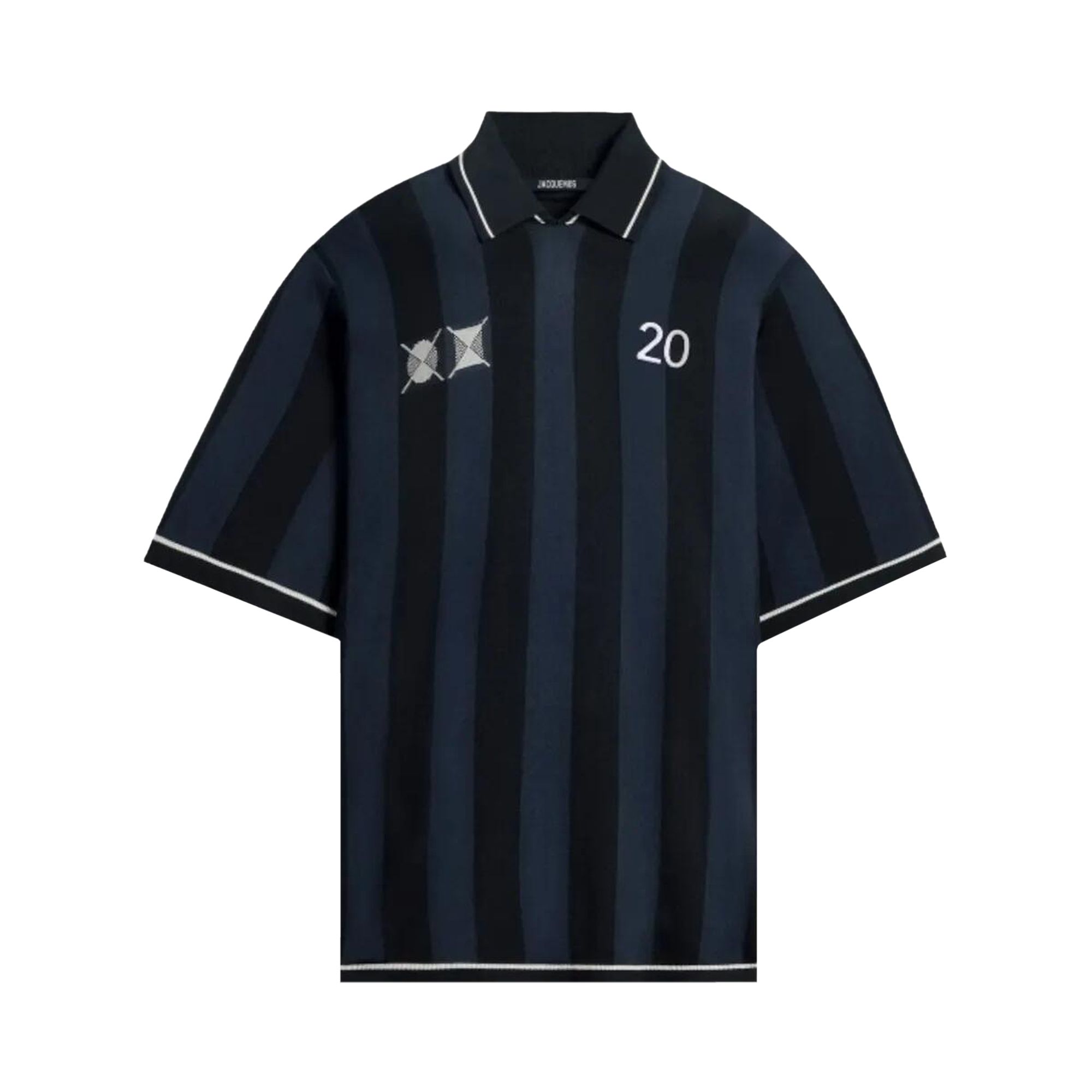 Pre-owned Jacquemus Jacquard Polo Shirt 'dark Navy' | Blue | Men's Size L