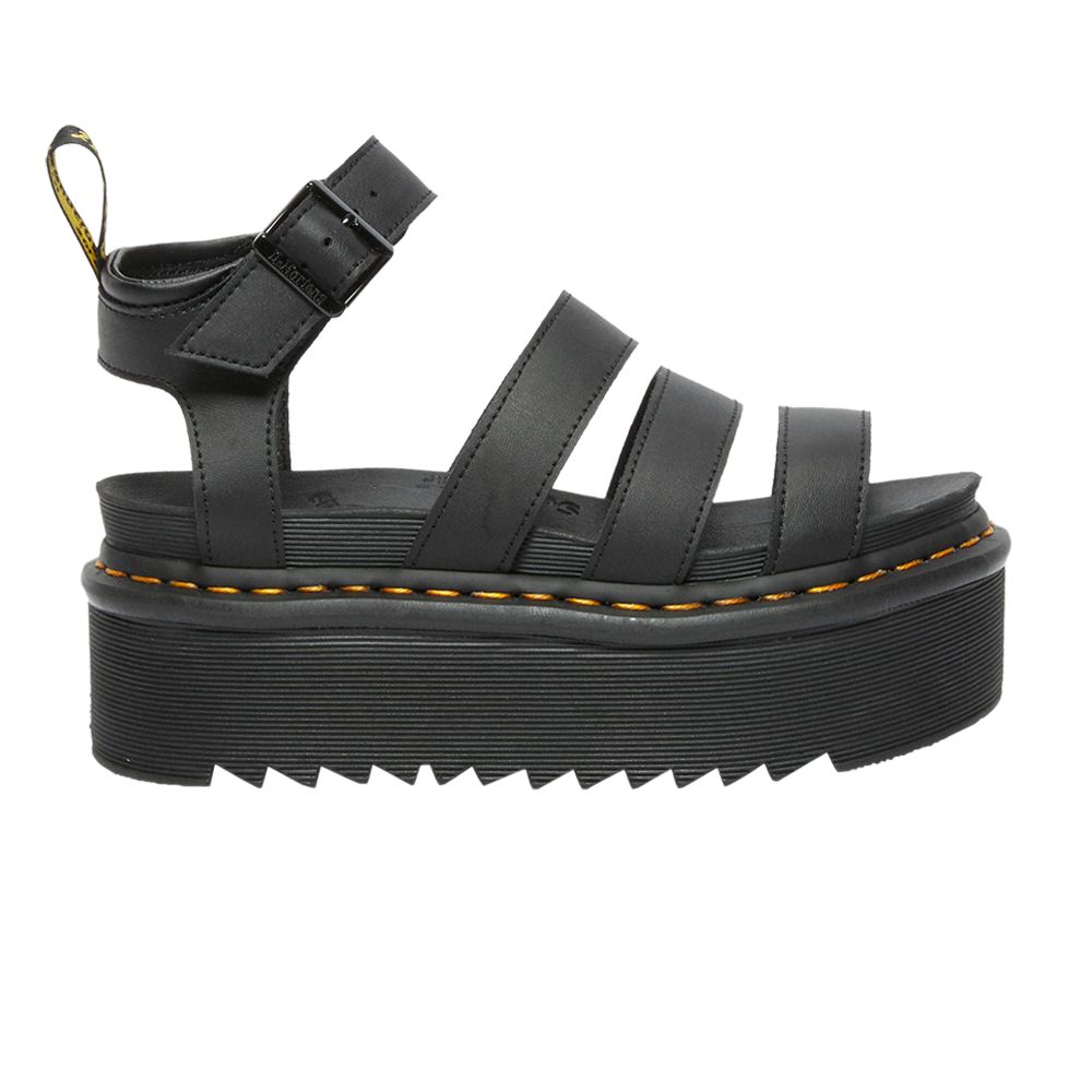 Pre-owned Dr. Martens' Dr. Martens Wmns Blaire Hydro Leather Platform Strap Sandal 'black' | Women's Size 7