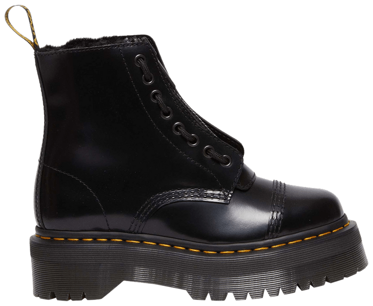 Dr Martens Wmns Sinclair Faux Fur Lined Buttero Platform Boot Black