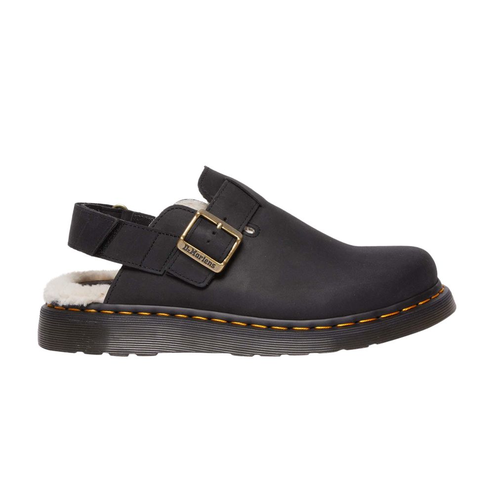 Pre-owned Dr. Martens' Dr. Martens Jorge 2 Faux Fur Lined Slingback Mule 'black' | Men's Size 8