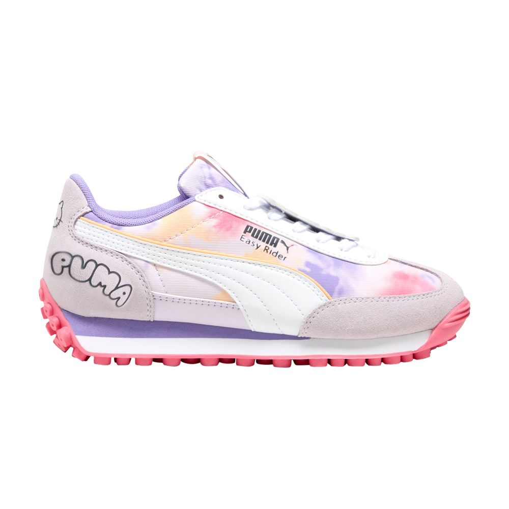 Pre-owned Puma Hello Kitty X Easy Rider Big Kid 'hello Kitty And Friends Tie Dye' | Purple | Kid's Size 10.5