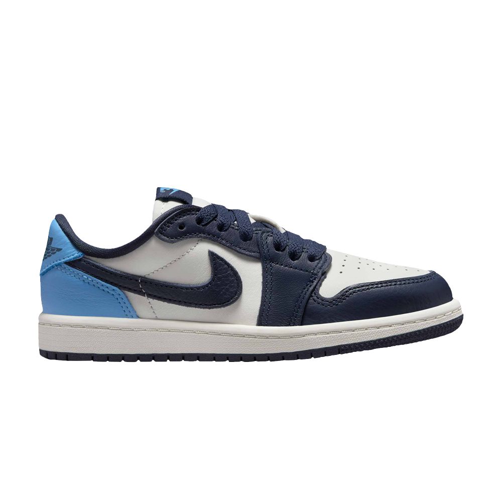Pre-owned Air Jordan 1 Retro Low Og Ps 'obsidian Unc' | Blue | Kid's Size 12