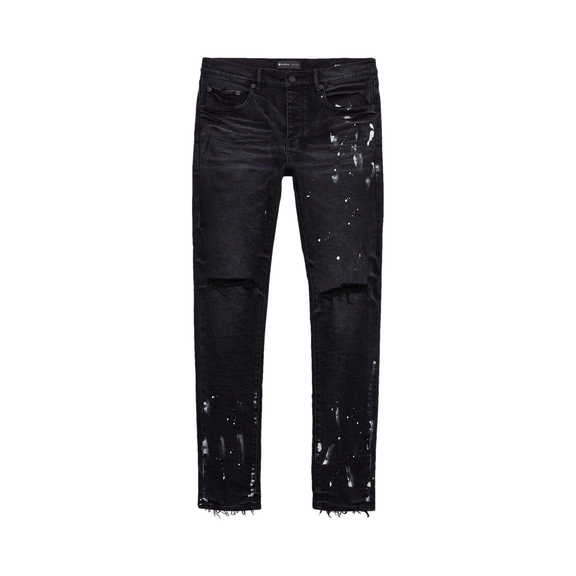 Pre-owned Purple Brand Knee Slit Jeans 'black Resin' | Men's Size 31