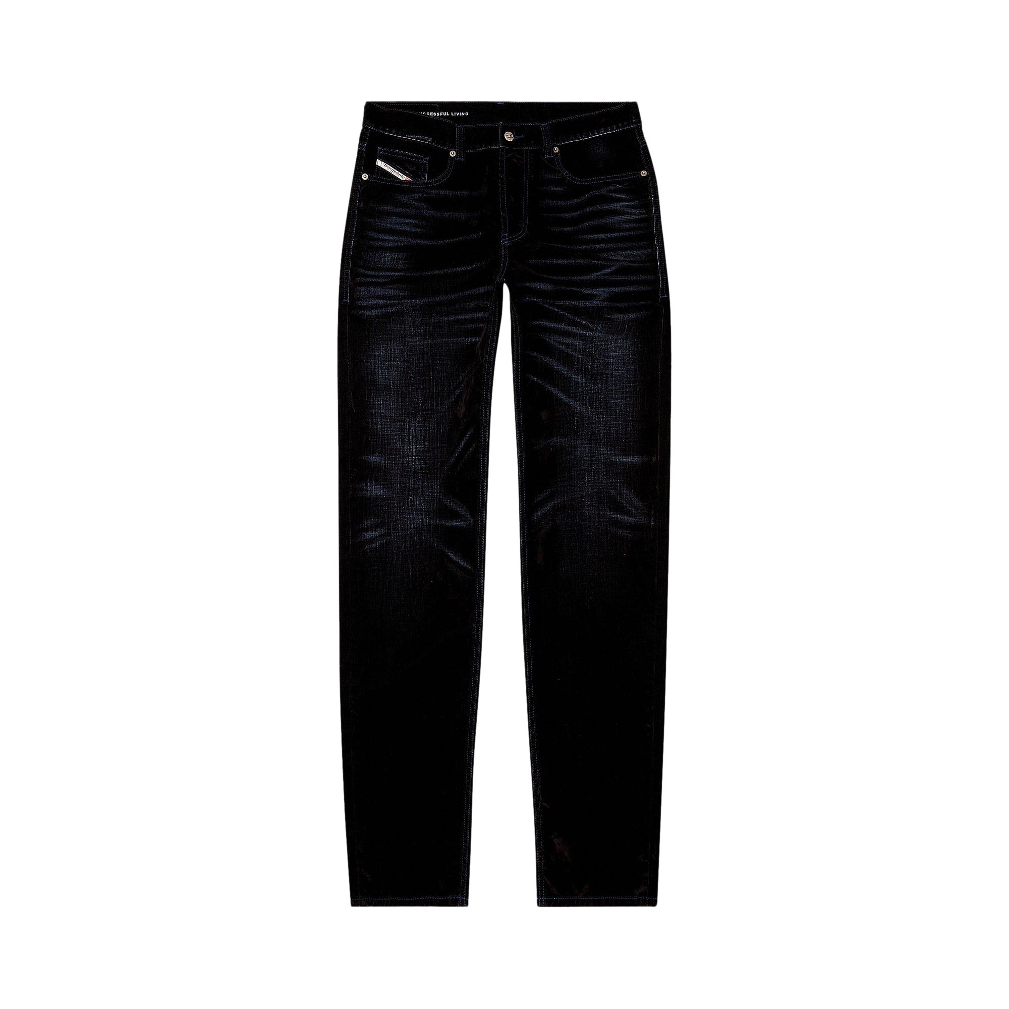 Pre-owned Diesel Loose Velvet Flocked Denim 'blue' | Men's Size 31