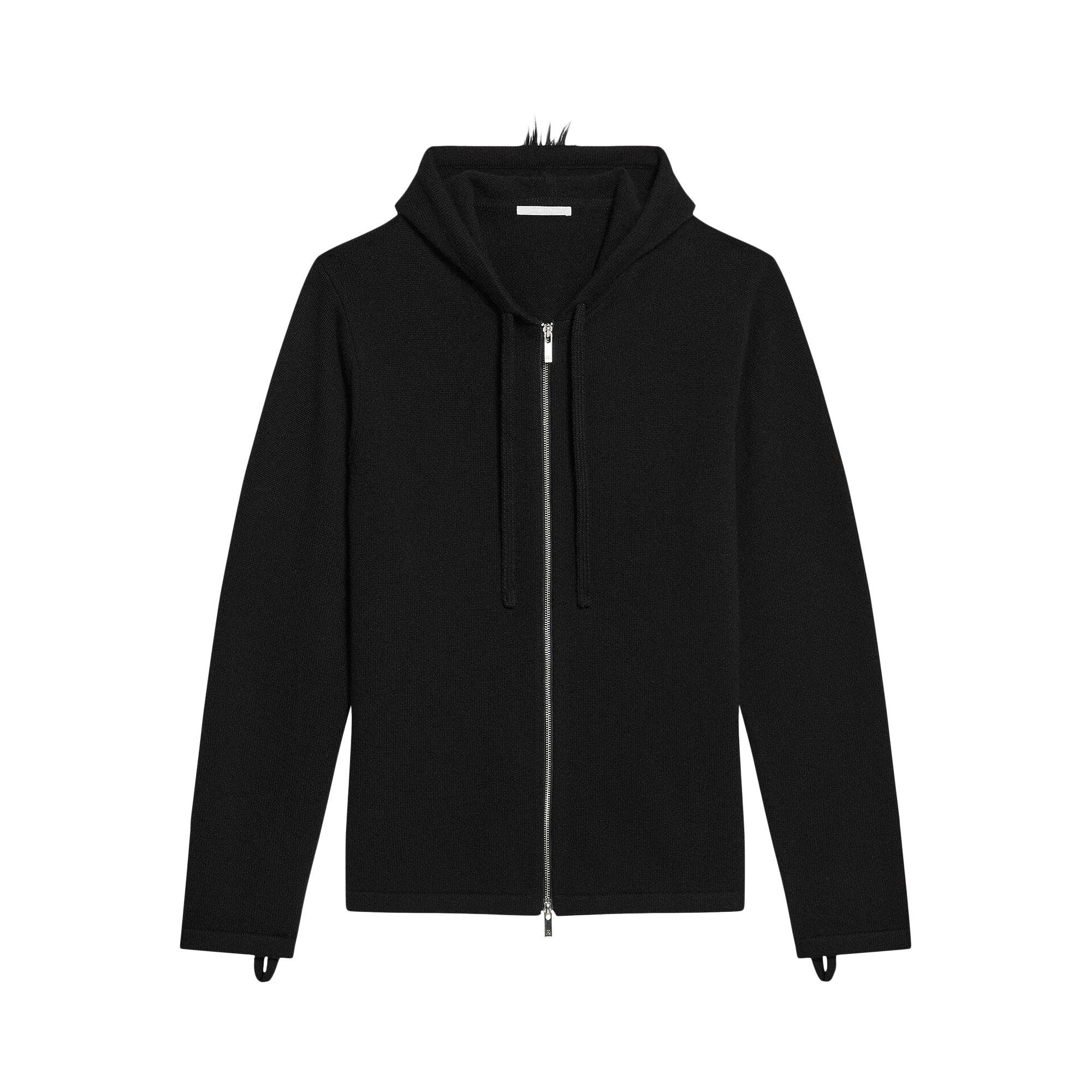 Pre-owned Helmut Lang Cashmere Mohawk Zip Hoodie 'black' | Men's Size Xxl