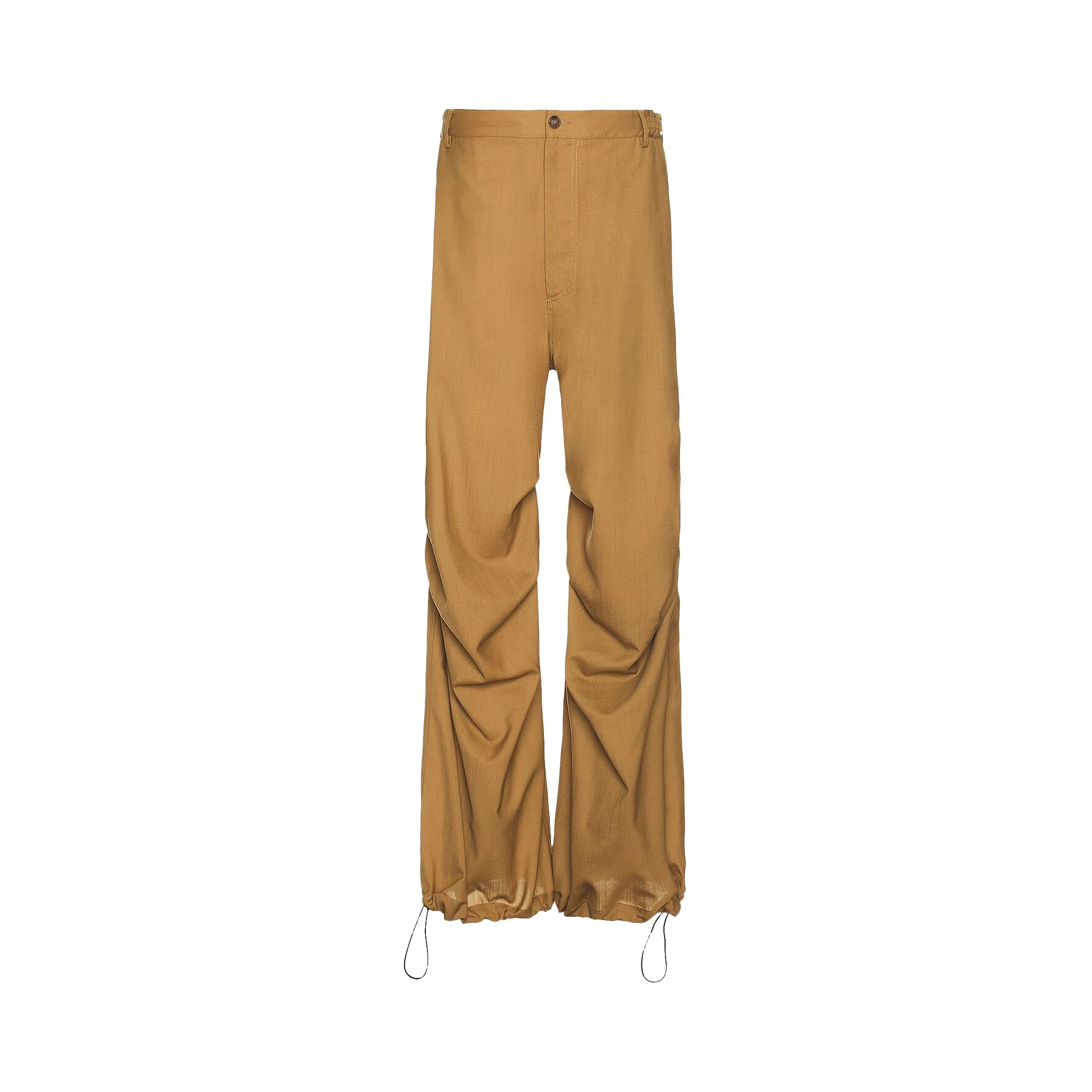 Pre-owned Mm6 Maison Margiela Wide Leg Exagerated Knee Trousers 'brown' | Men's Size 52