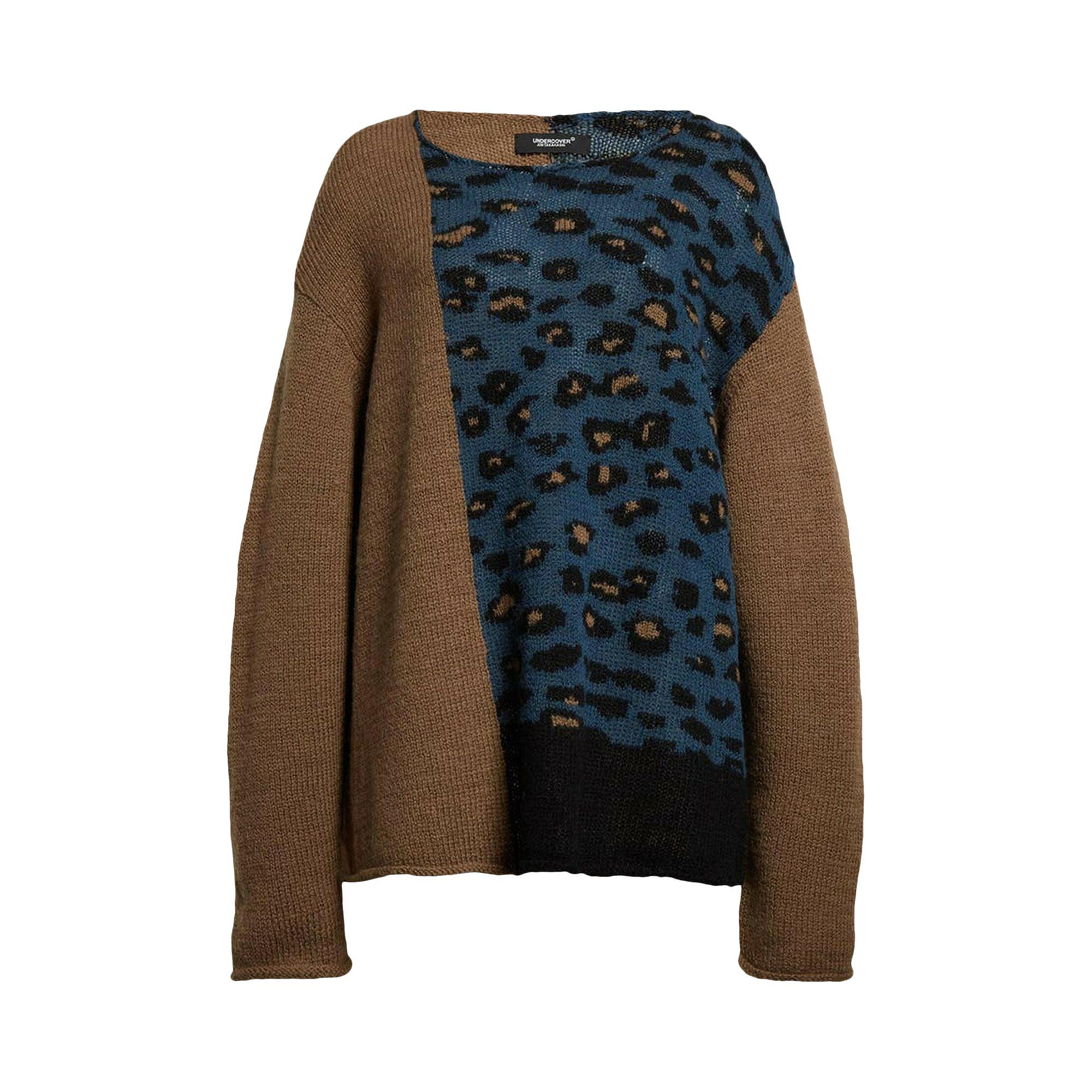 Pre-owned Undercover Panelled Leopard Knitted Sweatshirt 'beige' | Tan | Men's Size 4 In Brown
