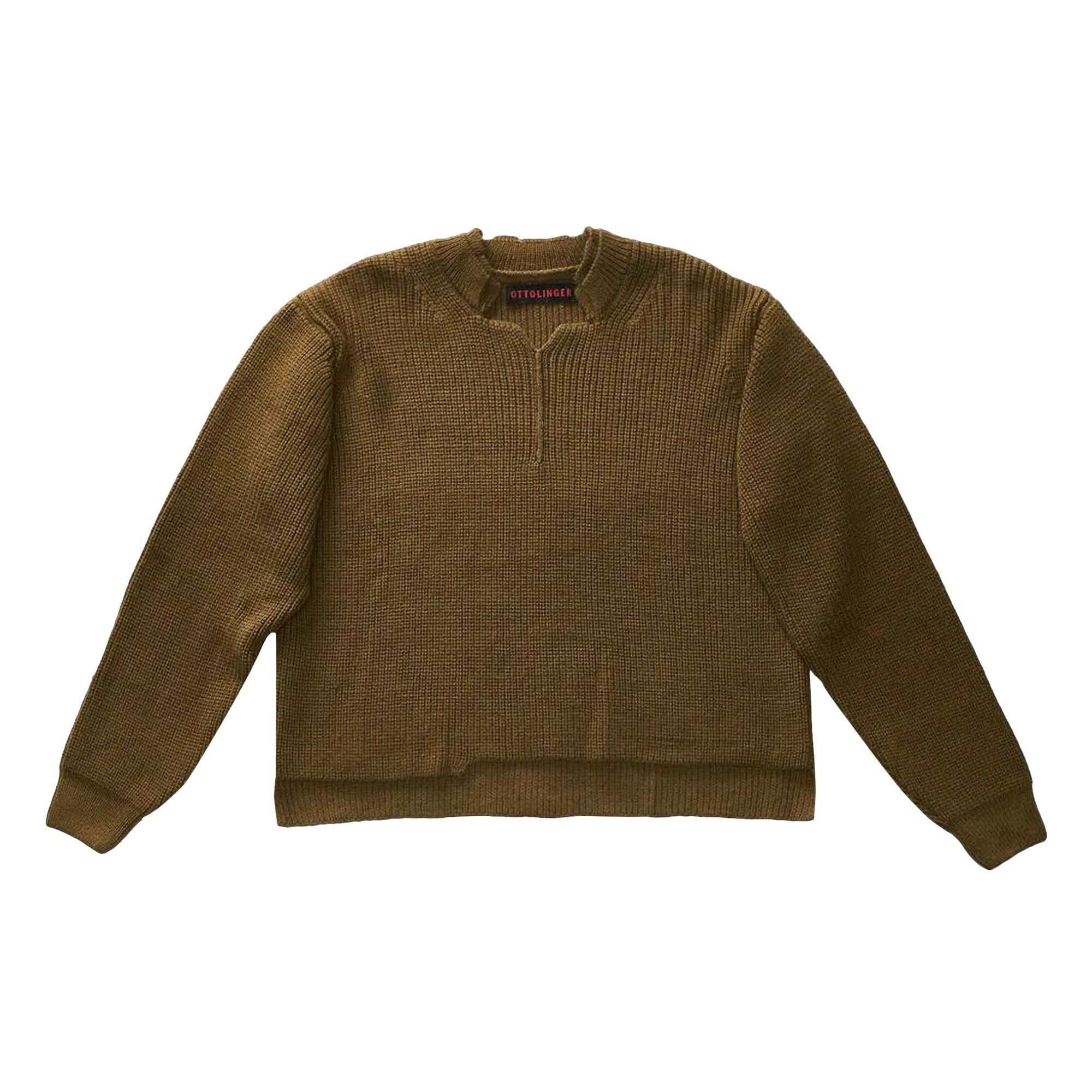 Pre-owned Ottolinger Open Knit Collar Sweater 'green' | Women's Size S