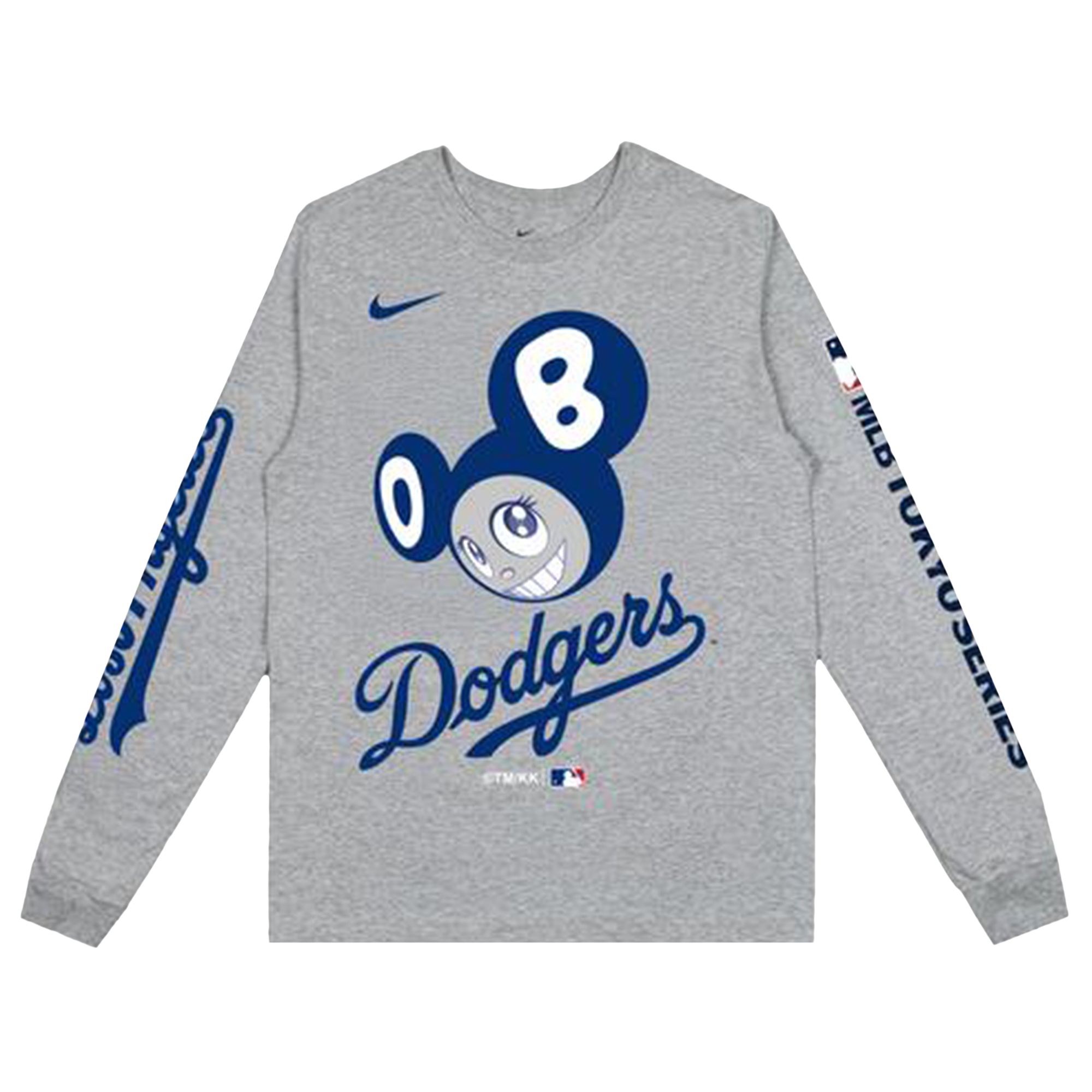 Pre-owned Nike X Takashi Murakami X Mlb World Tour Tokyo Series 2025 Dodgers Long-sleeve Tee 'grey' | Men's Si