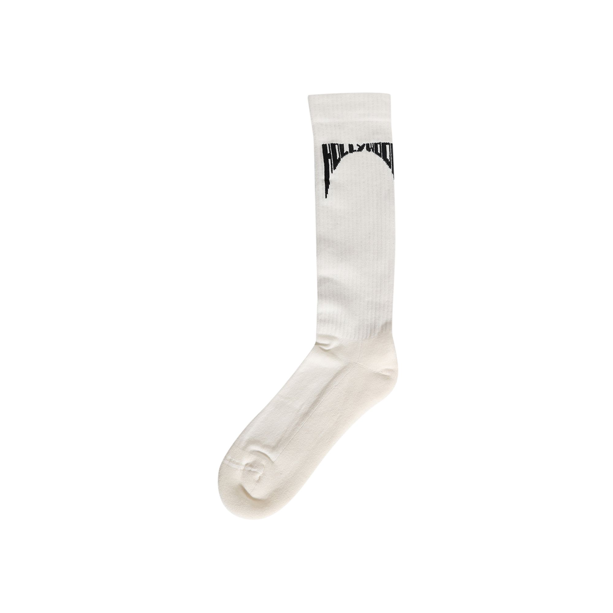 Pre-owned Rick Owens Drkshdw Hollywood Knee High Socks 'milk/black' | White | Men's Size 1