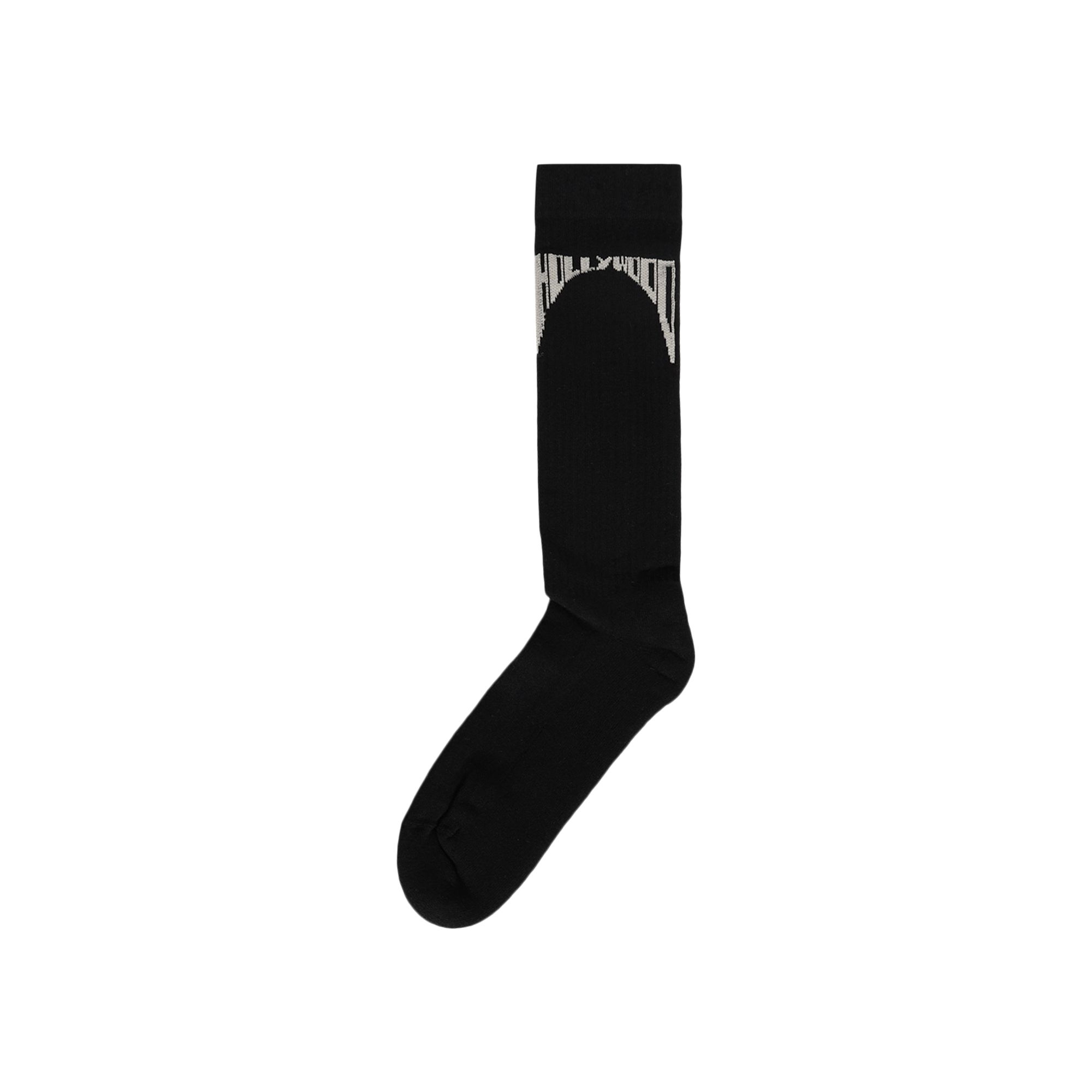 Pre-owned Rick Owens Drkshdw Hollywood Knee High Socks 'black/pearl' | Men's Size 1
