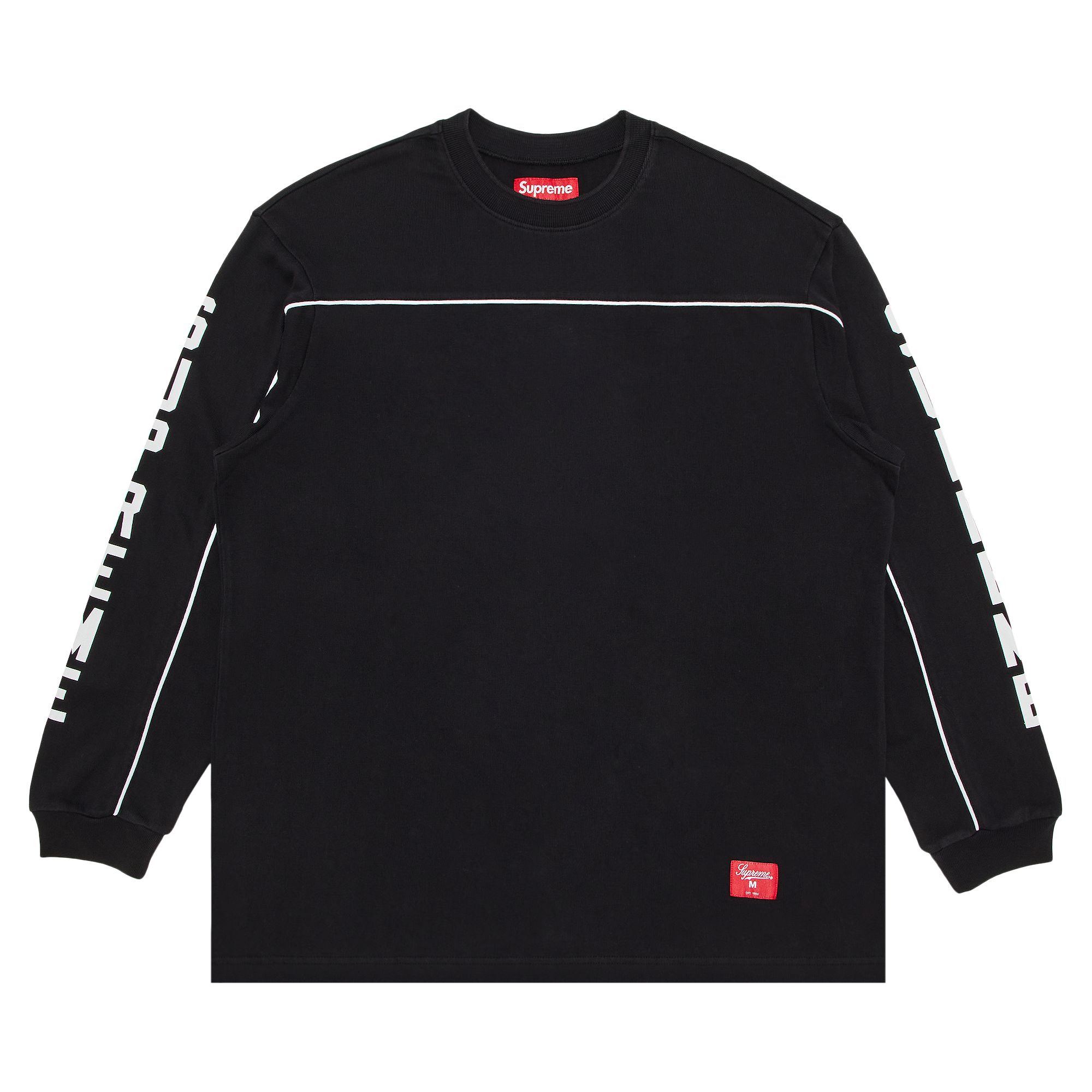 Pre-owned Supreme Paneled Piping Long-sleeve Top 'black' | Men's Size Xl