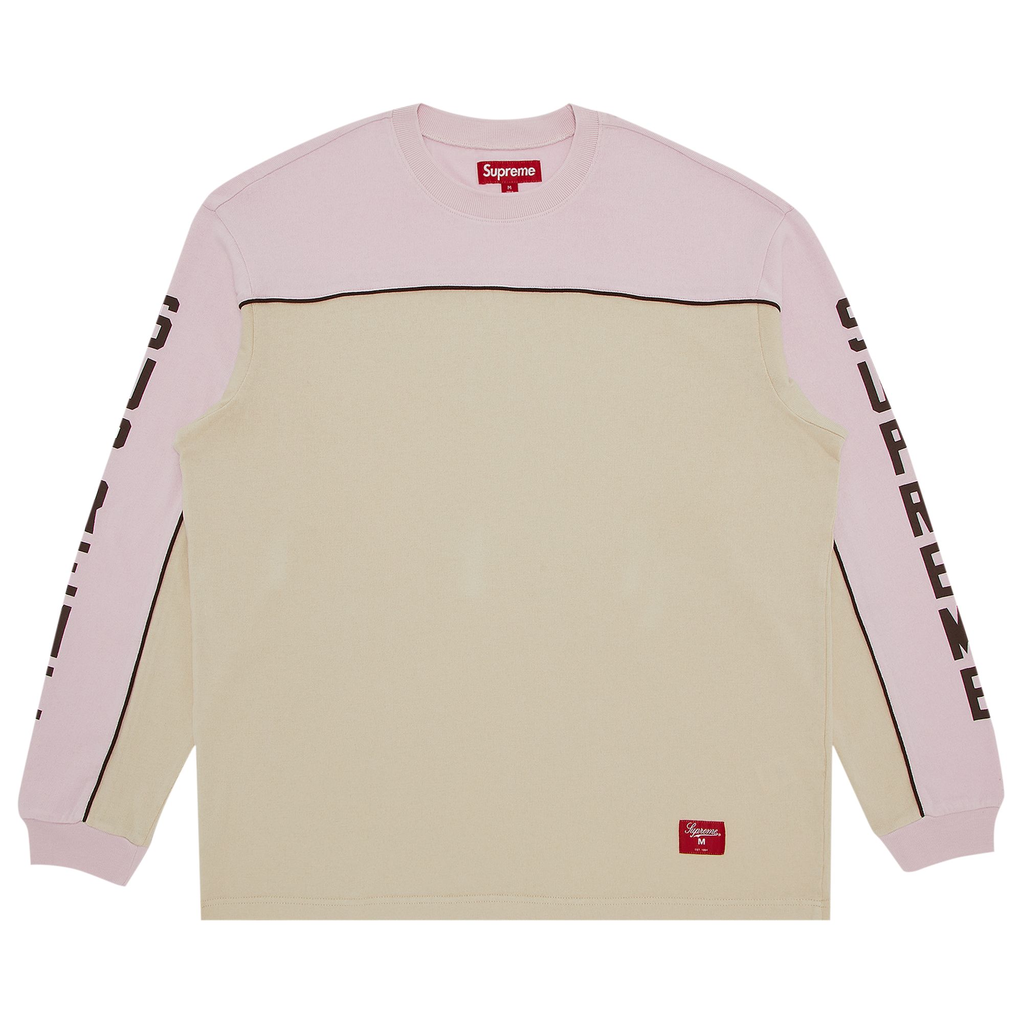 Pre-owned Supreme Paneled Piping Long-sleeve Top 'tan' | Men's Size L