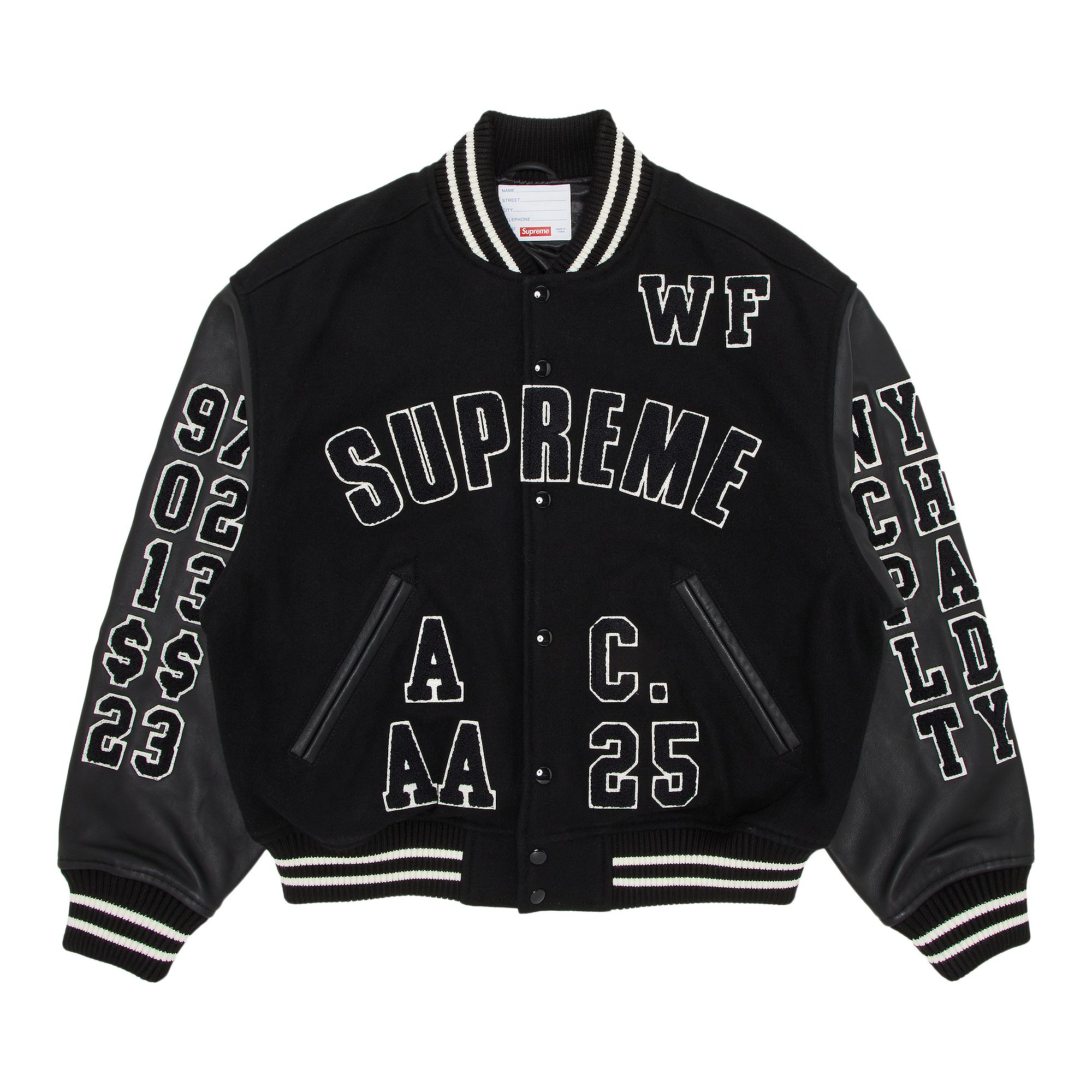 Pre-owned Supreme Praises Varsity Jacket 'black' | Men's Size Xxl
