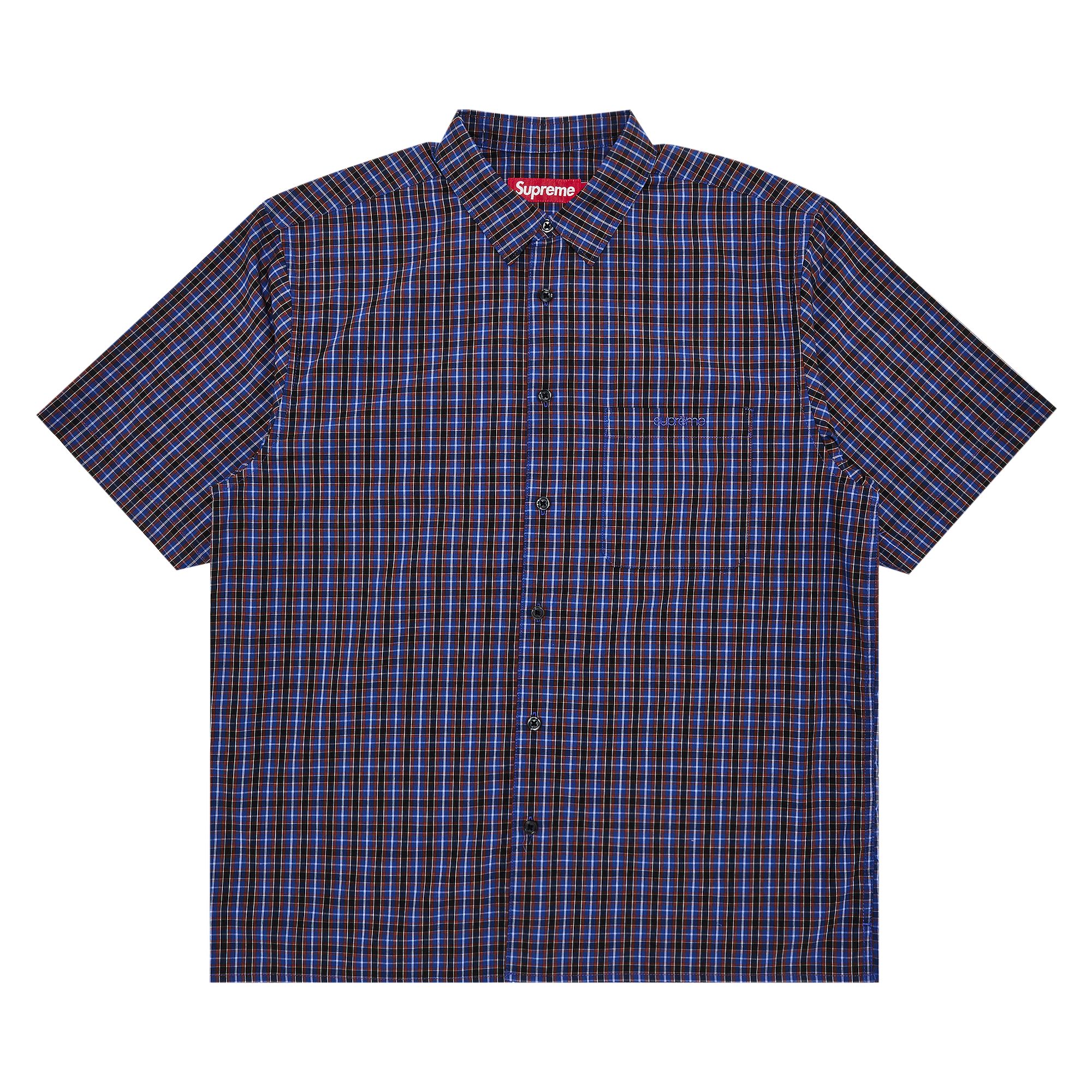 Pre-owned Supreme Mini Plaid Short-sleeve Shirt 'blue' | Men's Size M