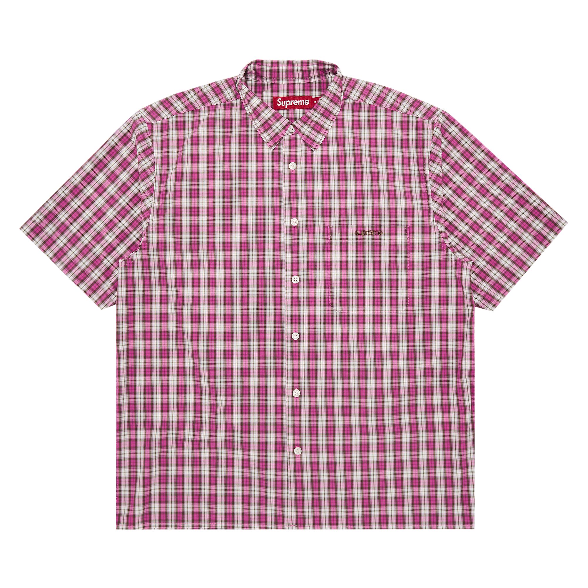 Pre-owned Supreme Mini Plaid Short-sleeve Shirt 'pink' | Men's Size M