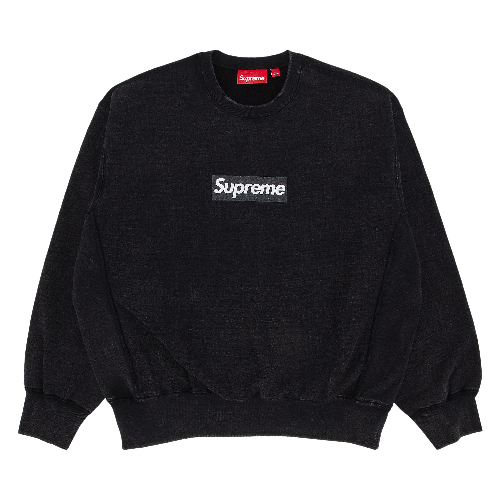 Pre-owned Supreme Washed Box Logo Crewneck 'black' | Men's Size S