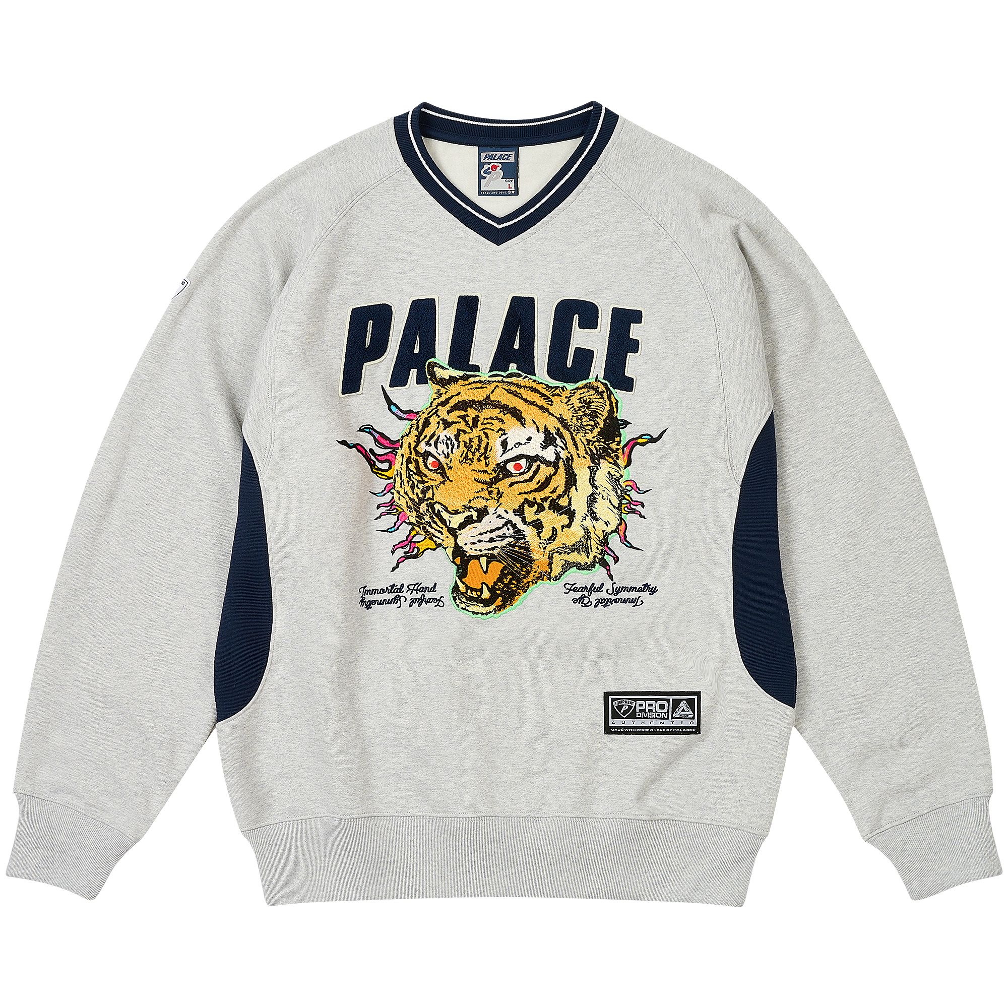 Pre-owned Palace Tora Tora Crew 'grey Marl' | Men's Size Xxl In Gray
