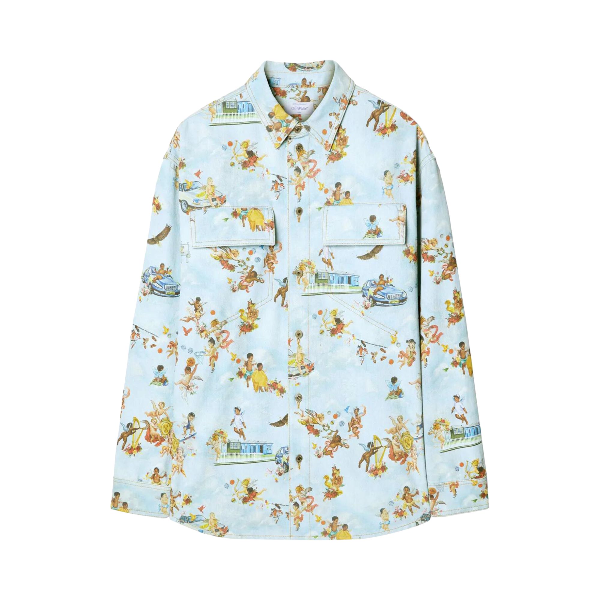 Pre-owned Off-white Fresco-print Denim Shirt 'multicolor' | Multi-color | Men's Size Xl