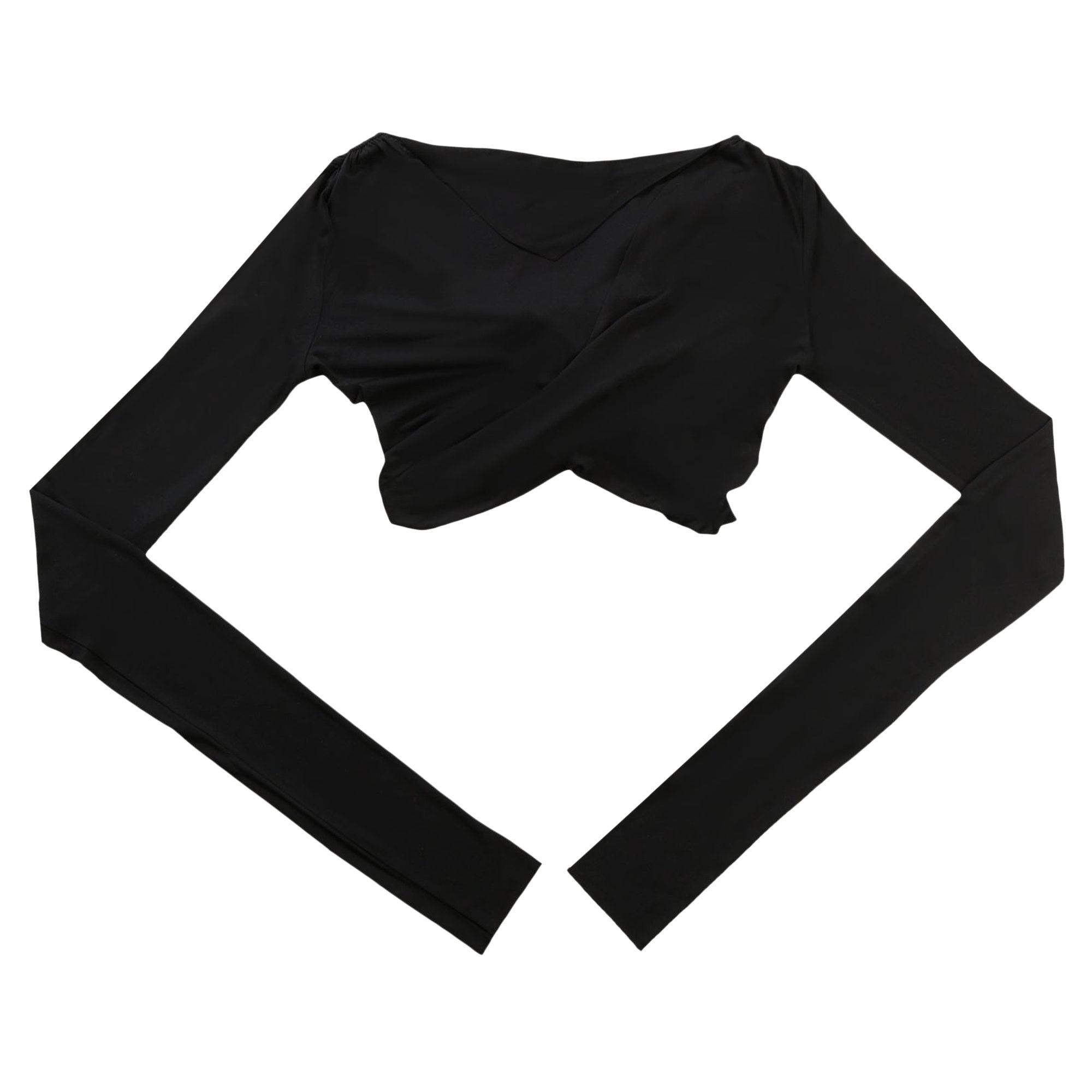 Pre-owned Rick Owens Lilies Jade Long-sleeve Crop T-shirt 'black' | Women's Size 38