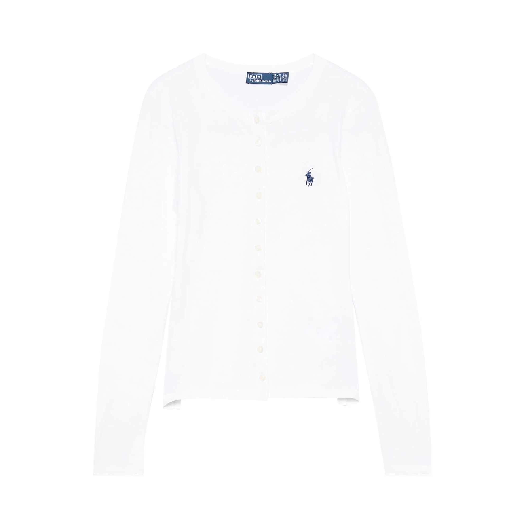 Pre-owned Polo Ralph Lauren Long-sleeve Cardigan 'white' | Women's Size L