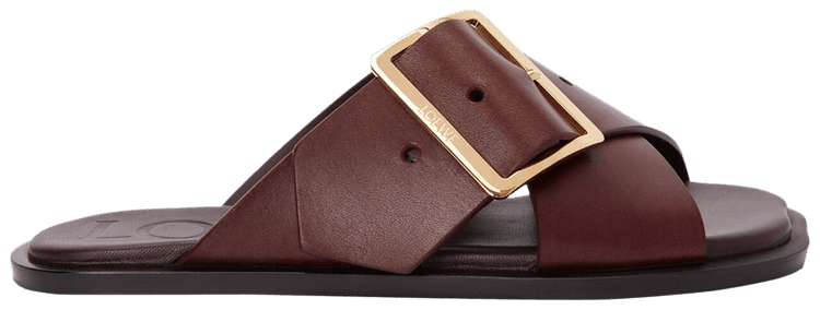 Loewe Wmns Petal Belt Flat Sandal Burgundy