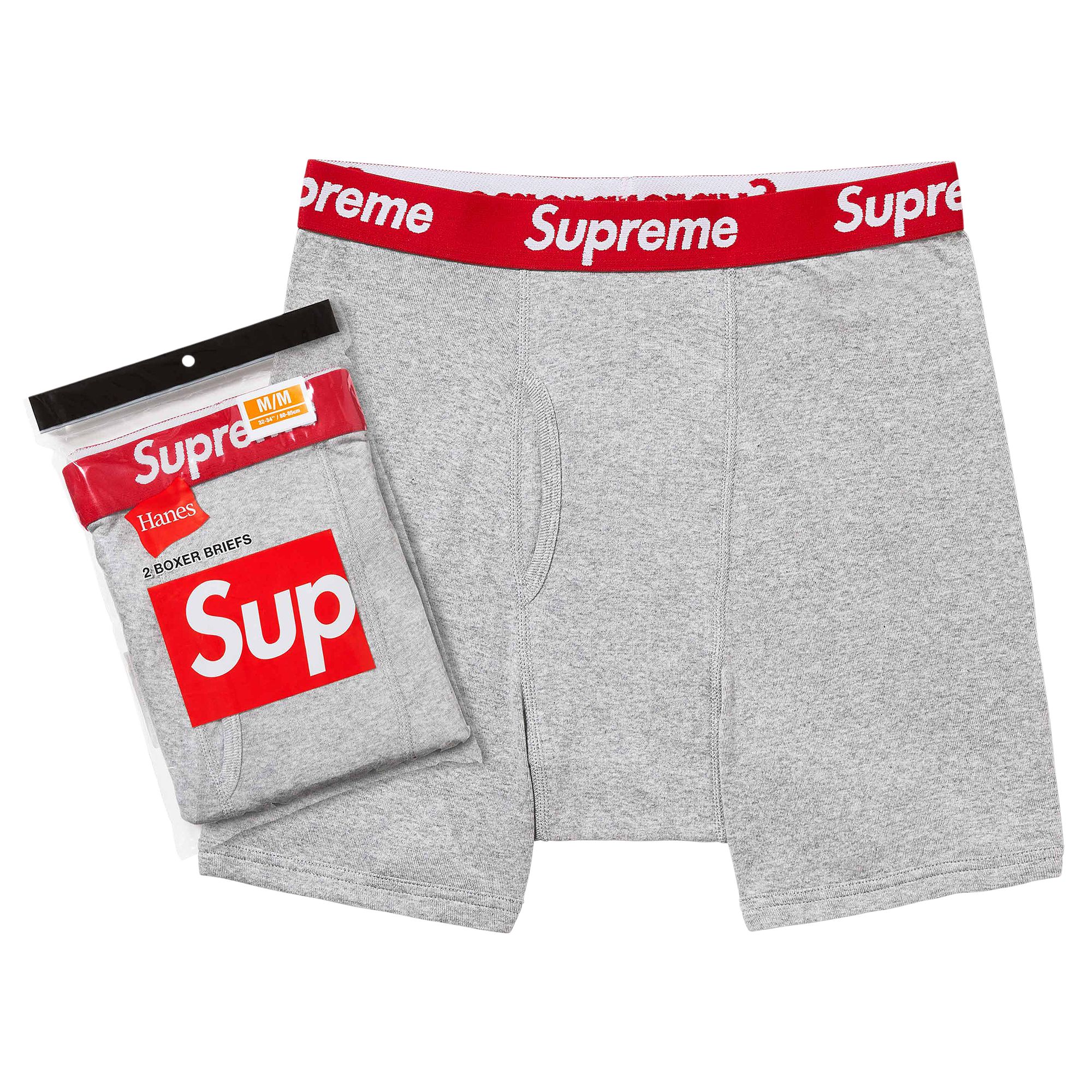 Pre-owned Supreme X Hanes Boxer Briefs (2 Pack) 'heather Grey' | Men's Size Xxl