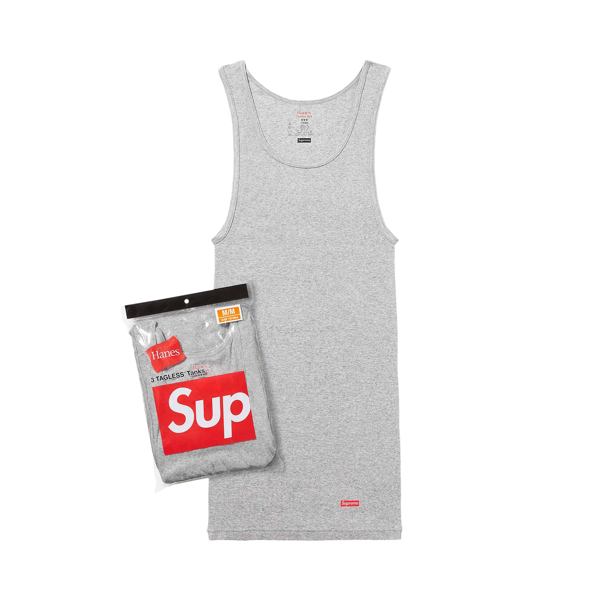 Pre-owned Supreme X Hanes Tagless Tank Tops (3 Pack) 'heather Grey' | Men's Size Xl In Gray