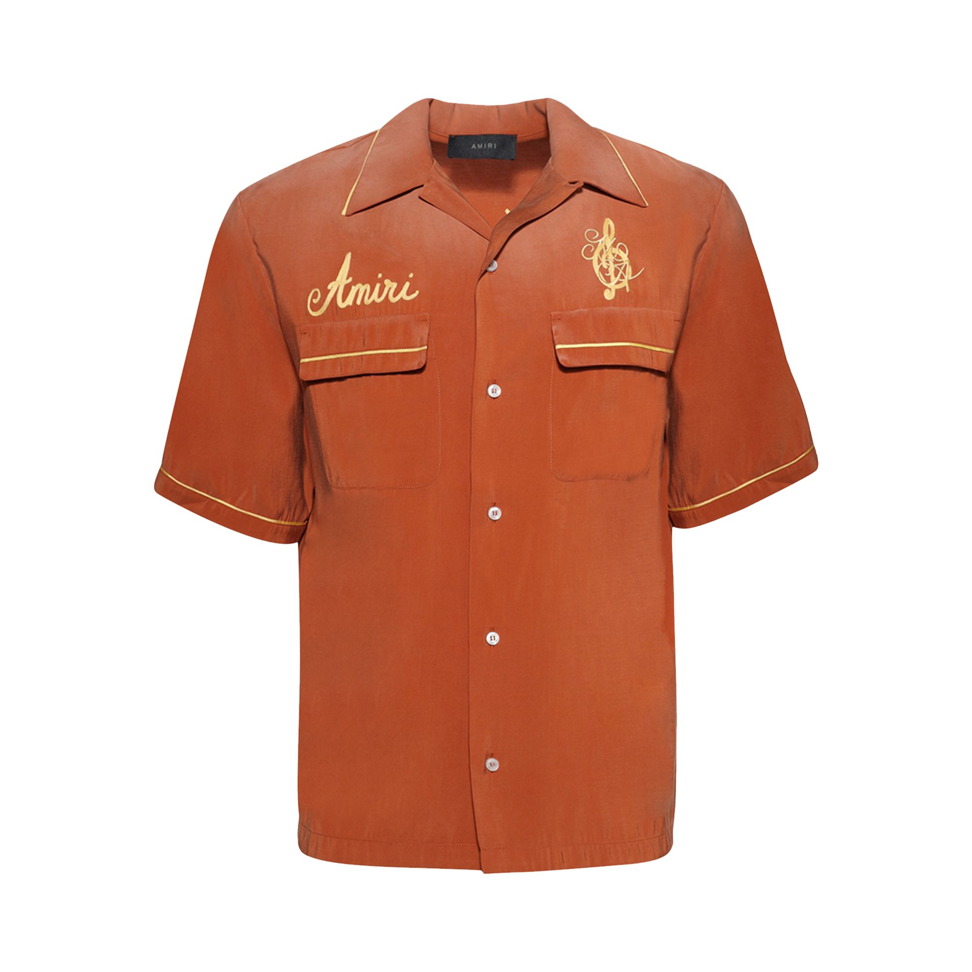 Pre-owned Amiri Saturday Night Camp Shirt 'burnt Orange' | Men's Size Xxl
