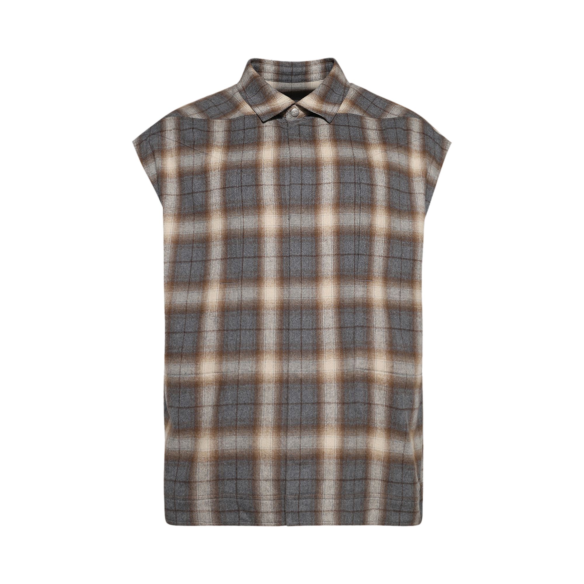 Pre-owned Rick Owens Jumbo Sleeveless Outershirt 'grey Plaid' | Men's Size 52