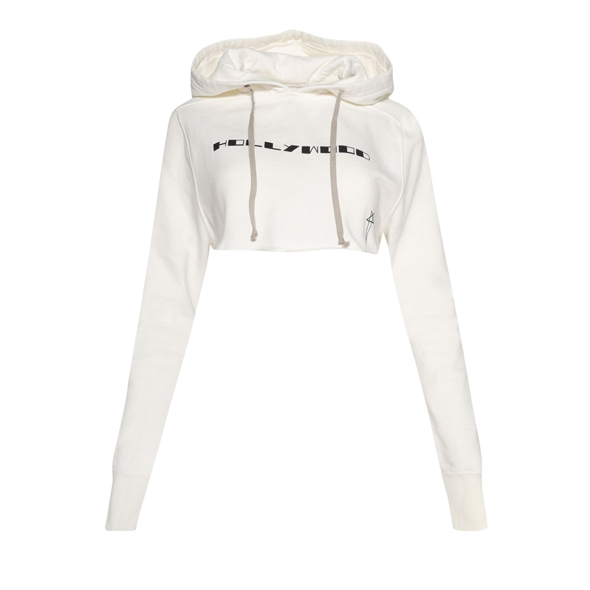 Pre-owned Rick Owens Drkshdw Cropped Hoodie 'milk/black' | White | Women's Size Xs