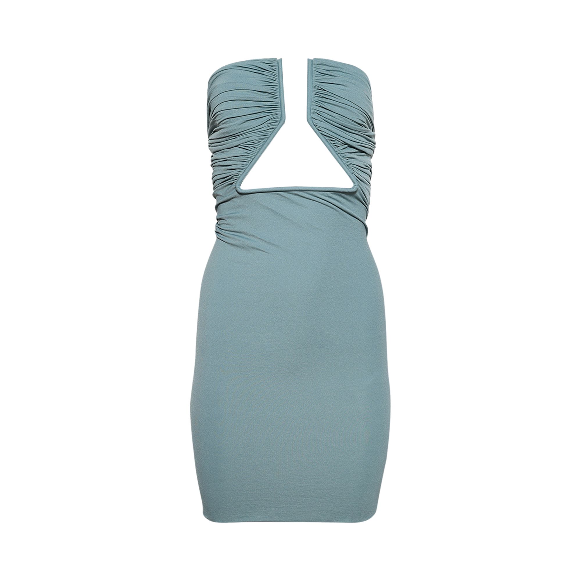 Pre-owned Rick Owens Jersey Prong Mini Dress 'mouthwash' | Blue | Women's Size 46