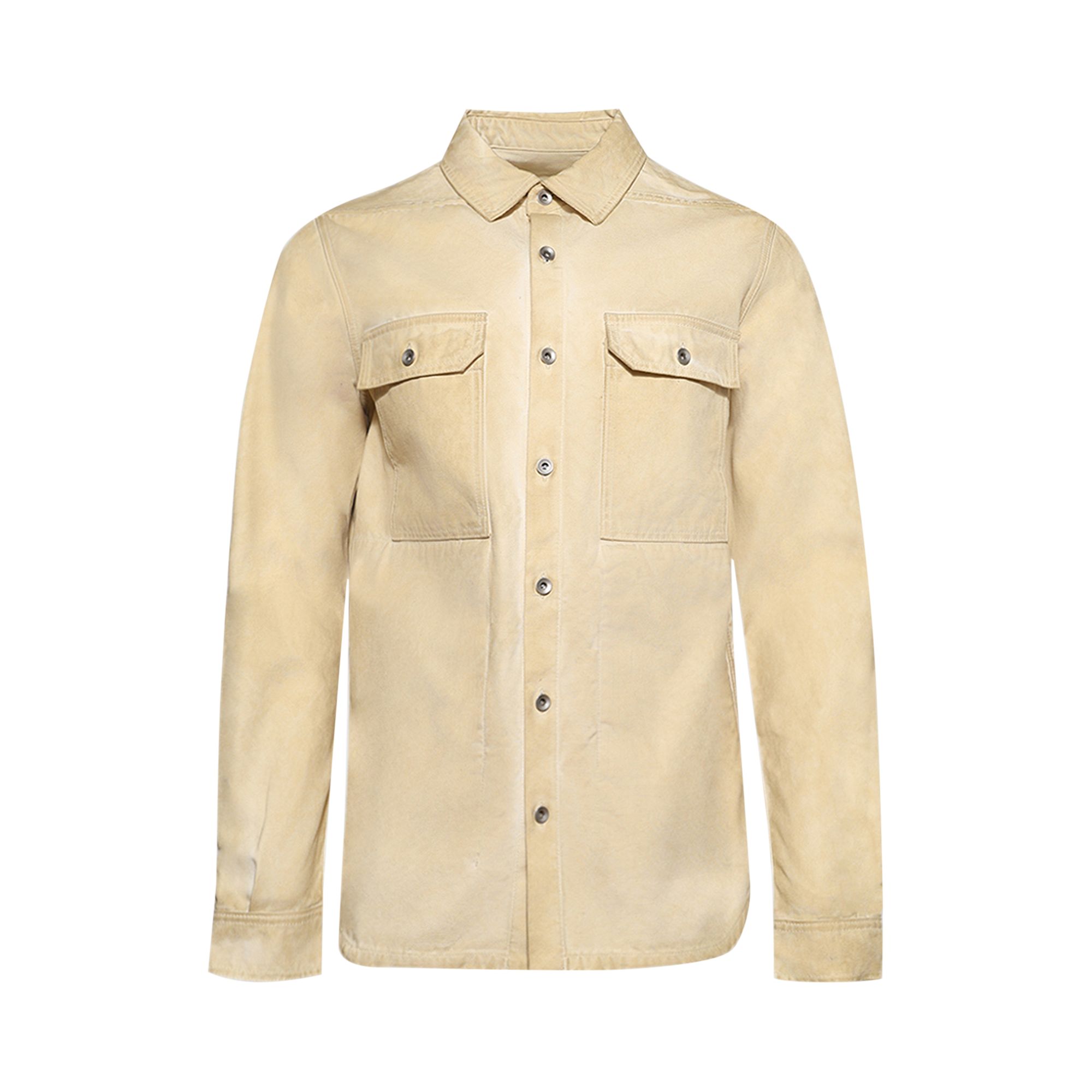 Pre-owned Rick Owens Drkshdw Denim Outershirt 'parchment' | Tan | Men's Size Xl