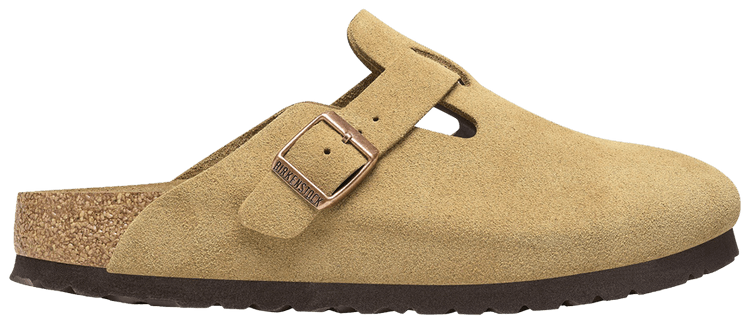Birkenstock Wmns Boston Suede Leather Latte Cream