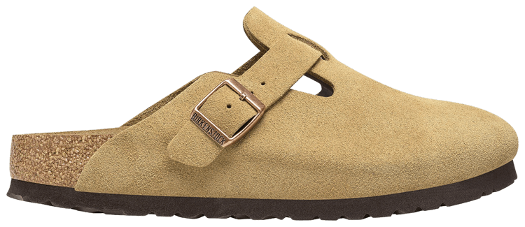 Birkenstock Boston Suede Leather Latte Cream