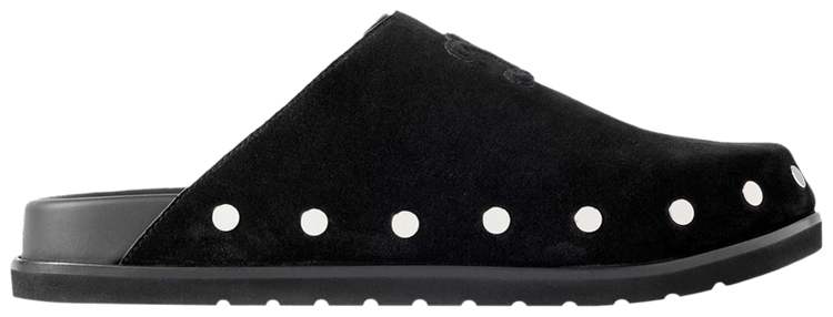 Buy CELINE Triomphe Logo-Appliquéd Studded Suede Mule 'Black