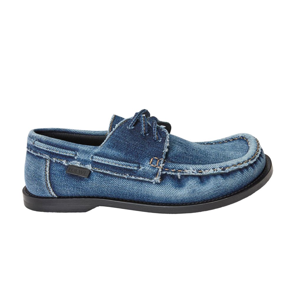 Pre-owned Loewe Wmns Campo Boat Shoe 'washed Denim' | Blue | Women's Size 39