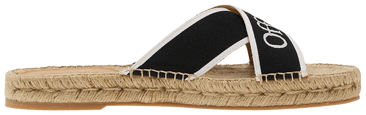 Off White Wmns Bookish Criss Cross Espadrille Sliders Black White