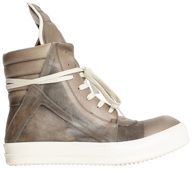 【RICK OWENS 】ブラウンホワイトHollywood Geobasketスニーカー Buy Rick Owens Hollywood Geobasket High 'Dust Milk
