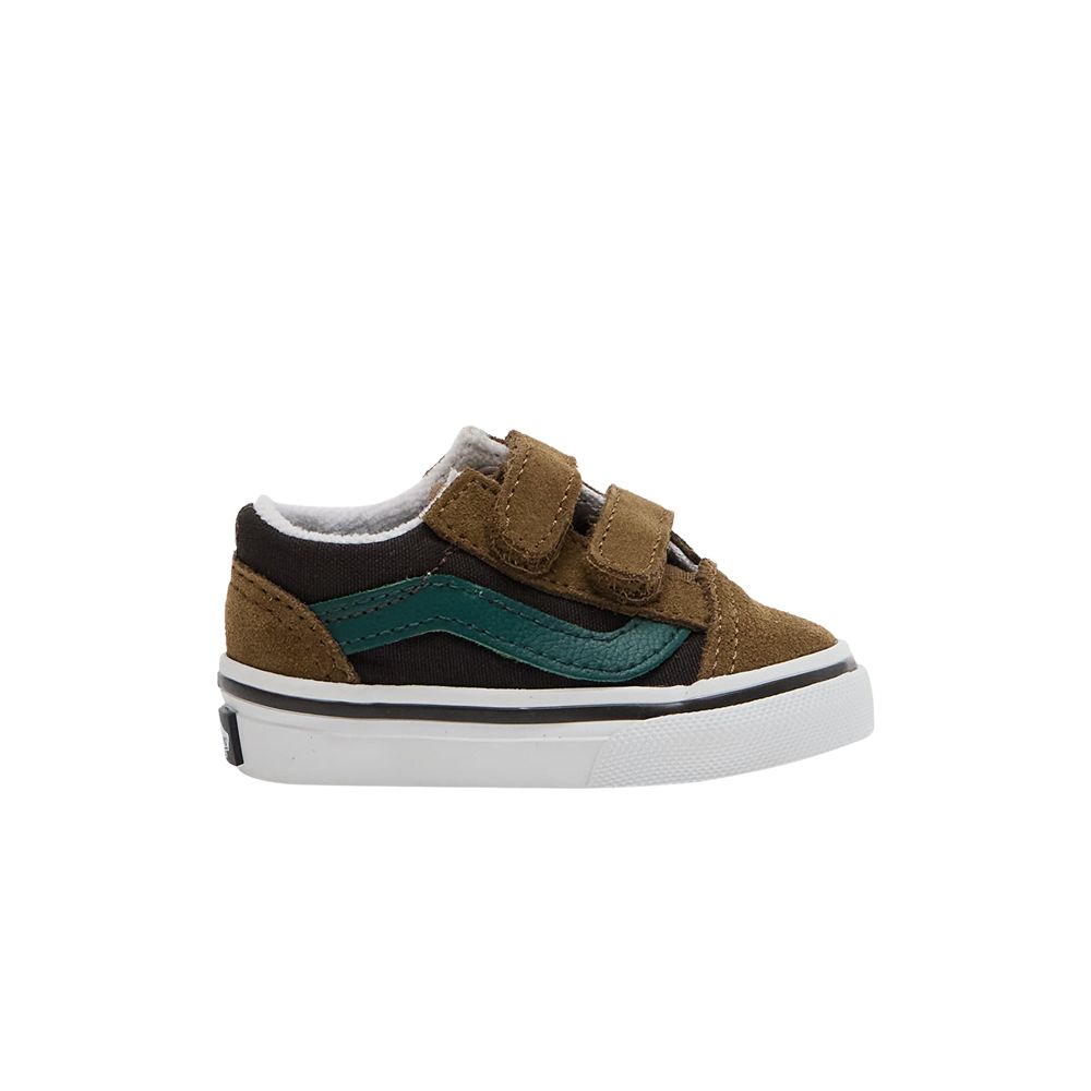 Pre-owned Vans Old Skool V Toddler 'color Block - Brown Green' | Infant Size 4