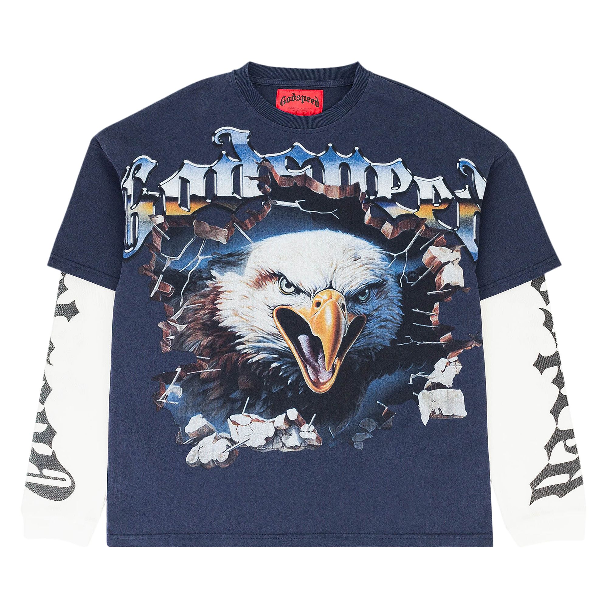 Pre-owned Godspeed Spirit Animal Layered T-shirt 'navy' | Blue | Men's Size Xxl