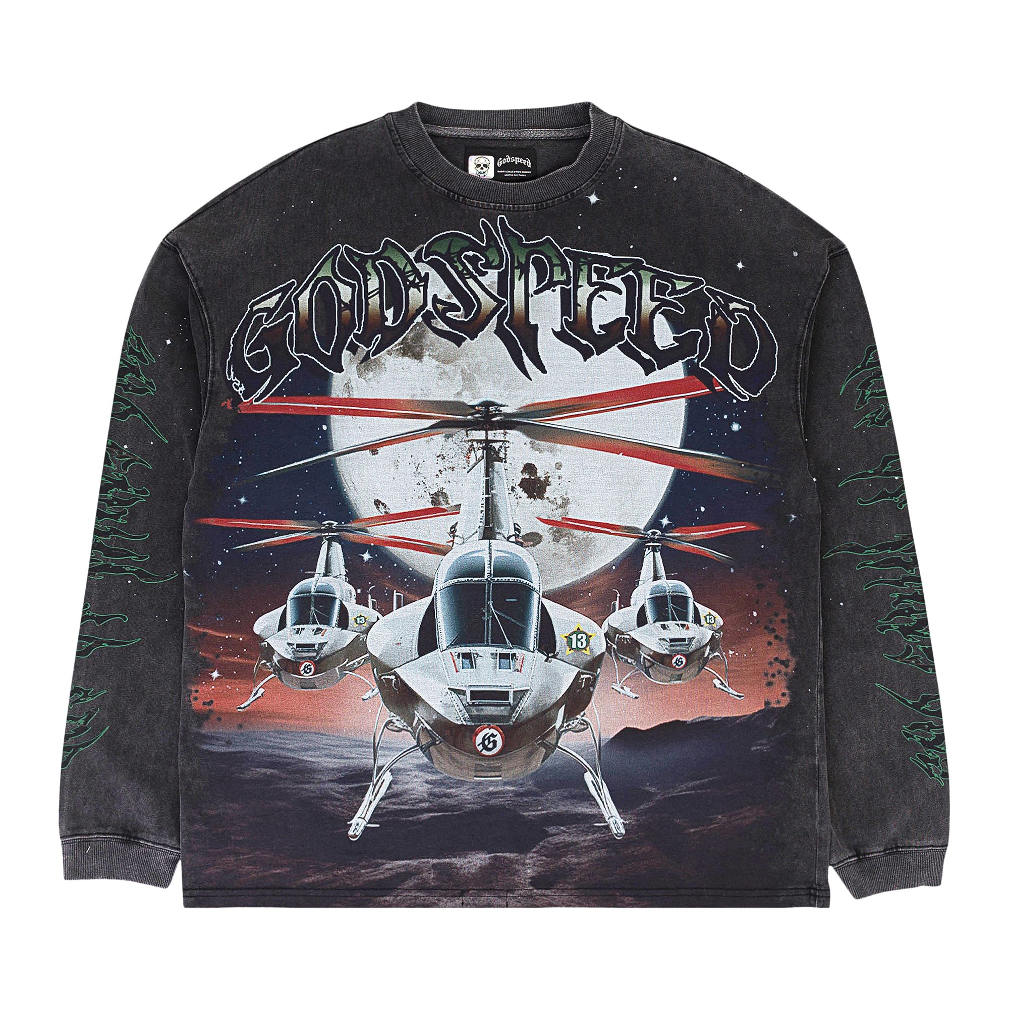 Pre-owned Godspeed Air Strike Long-sleeve T-shirt 'grey Wash' | Men's Size S