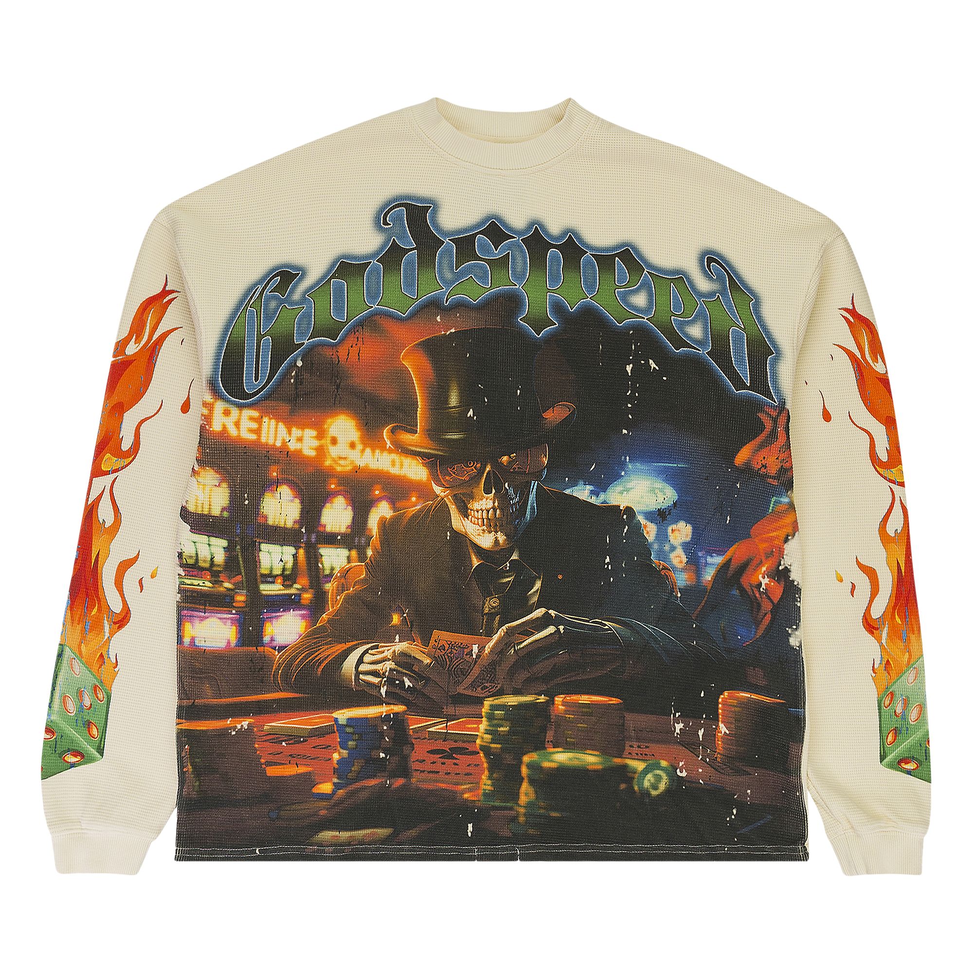 Pre-owned Godspeed Lag Thermal Long-sleeve T-shirt 'bone' | Cream | Men's Size Xl In White