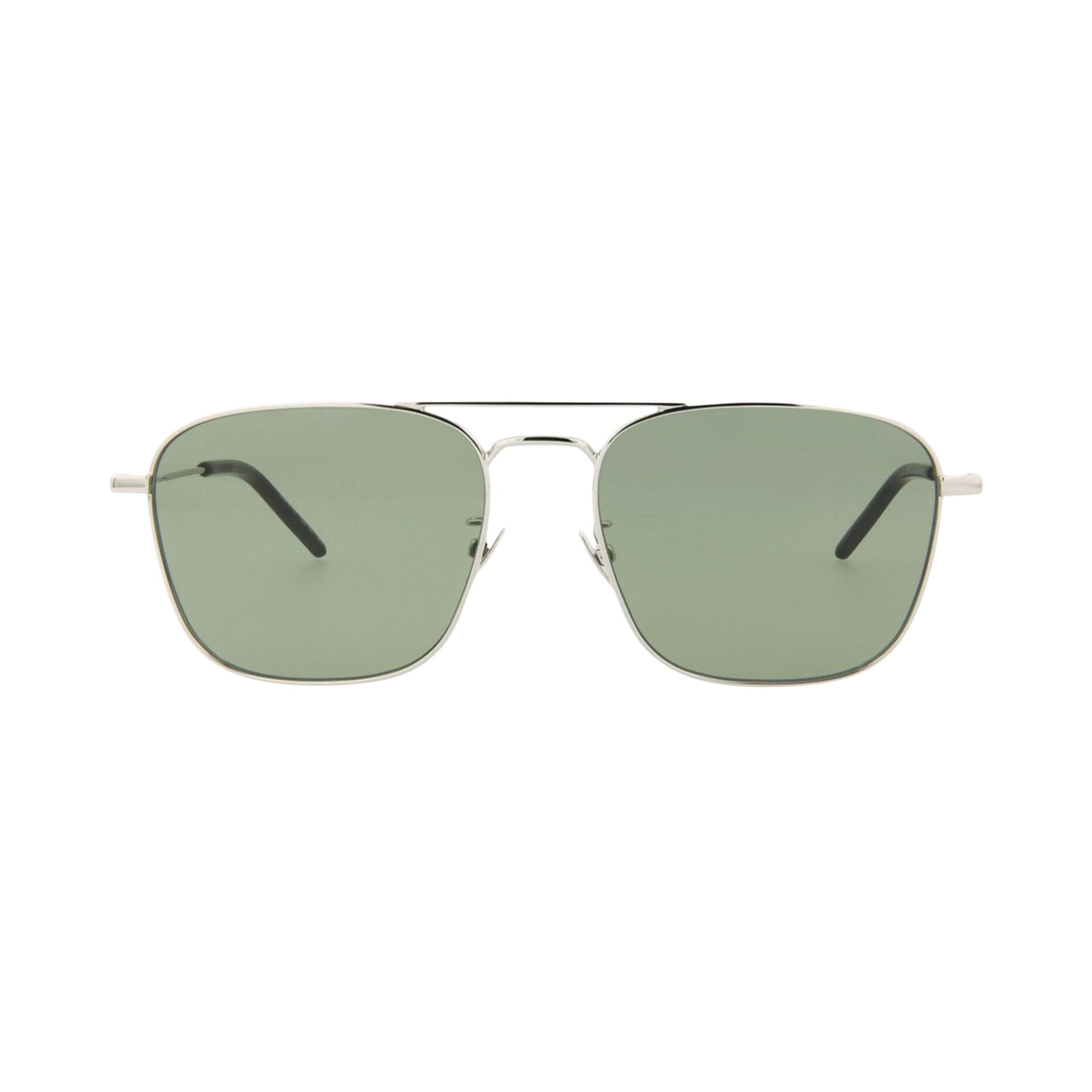 Pre-owned Saint Laurent Aviator Sunglasses 'silver/green' | Men's Size Onesize