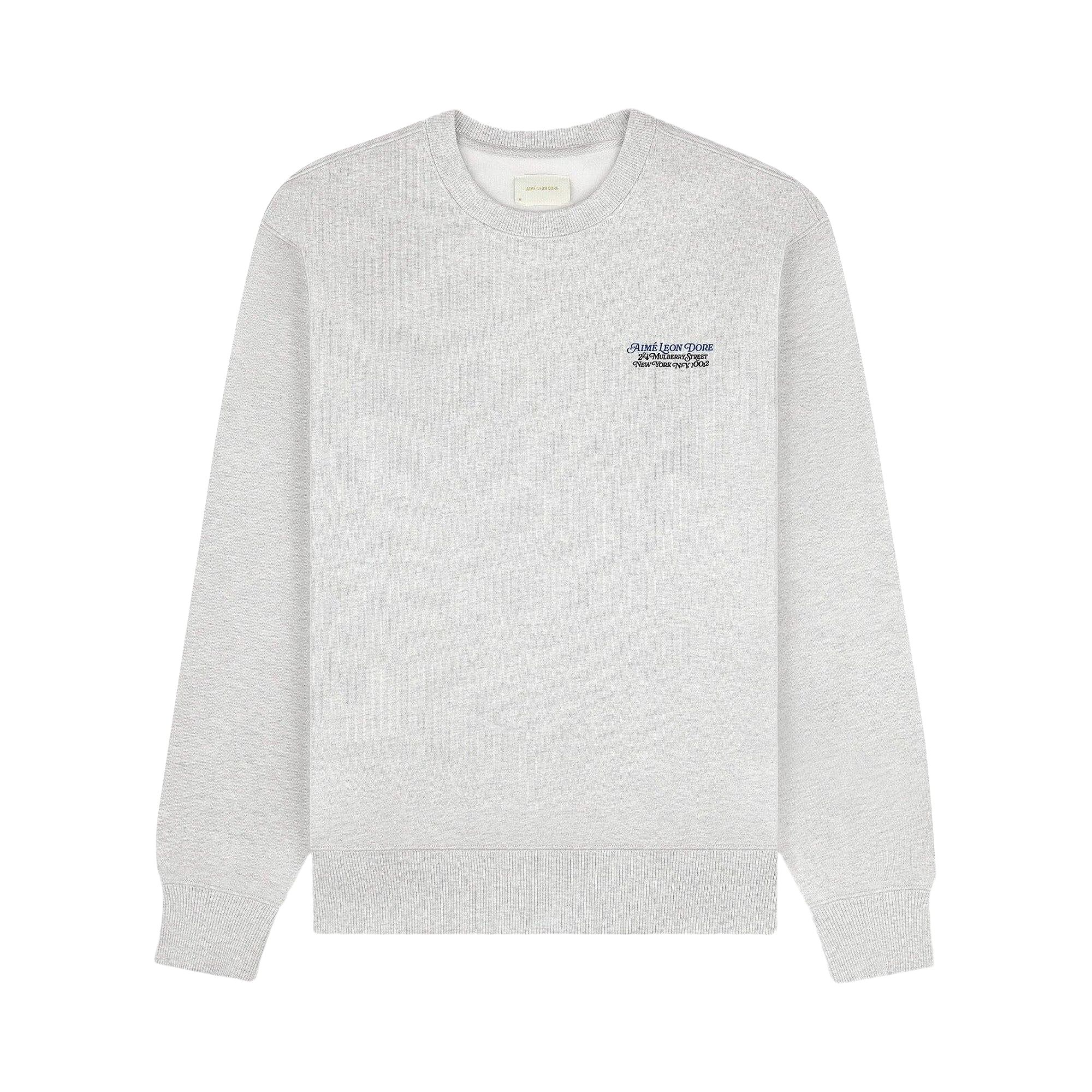 Pre-owned Aimé Leon Dore Monogram Crewneck Sweatshirt 'silver Mix' | Grey | Men's Size Xxl In Gray