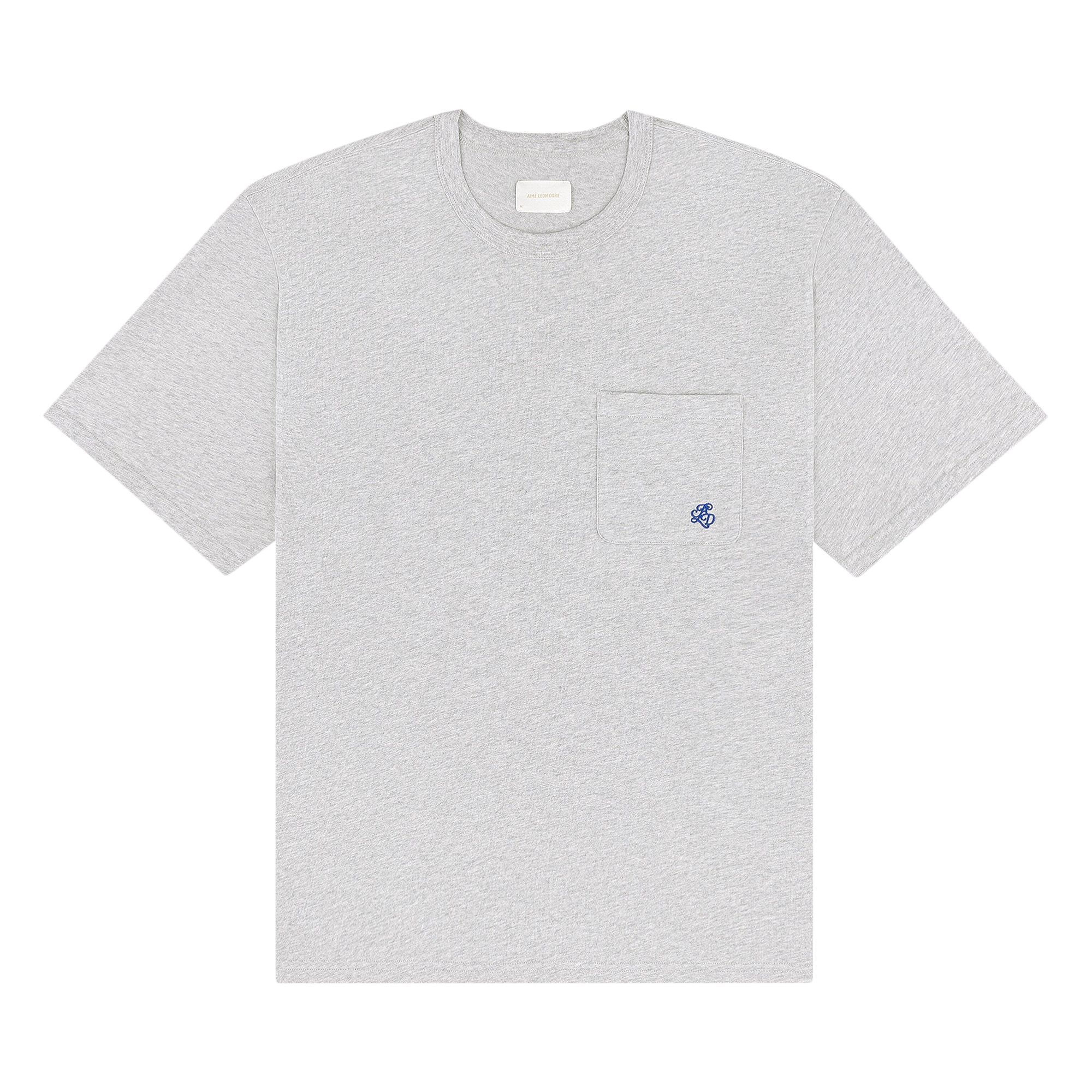 Pre-owned Aimé Leon Dore Monogram Pocket Tee 'silver Mix' | Grey | Men's Size Xl In Gray