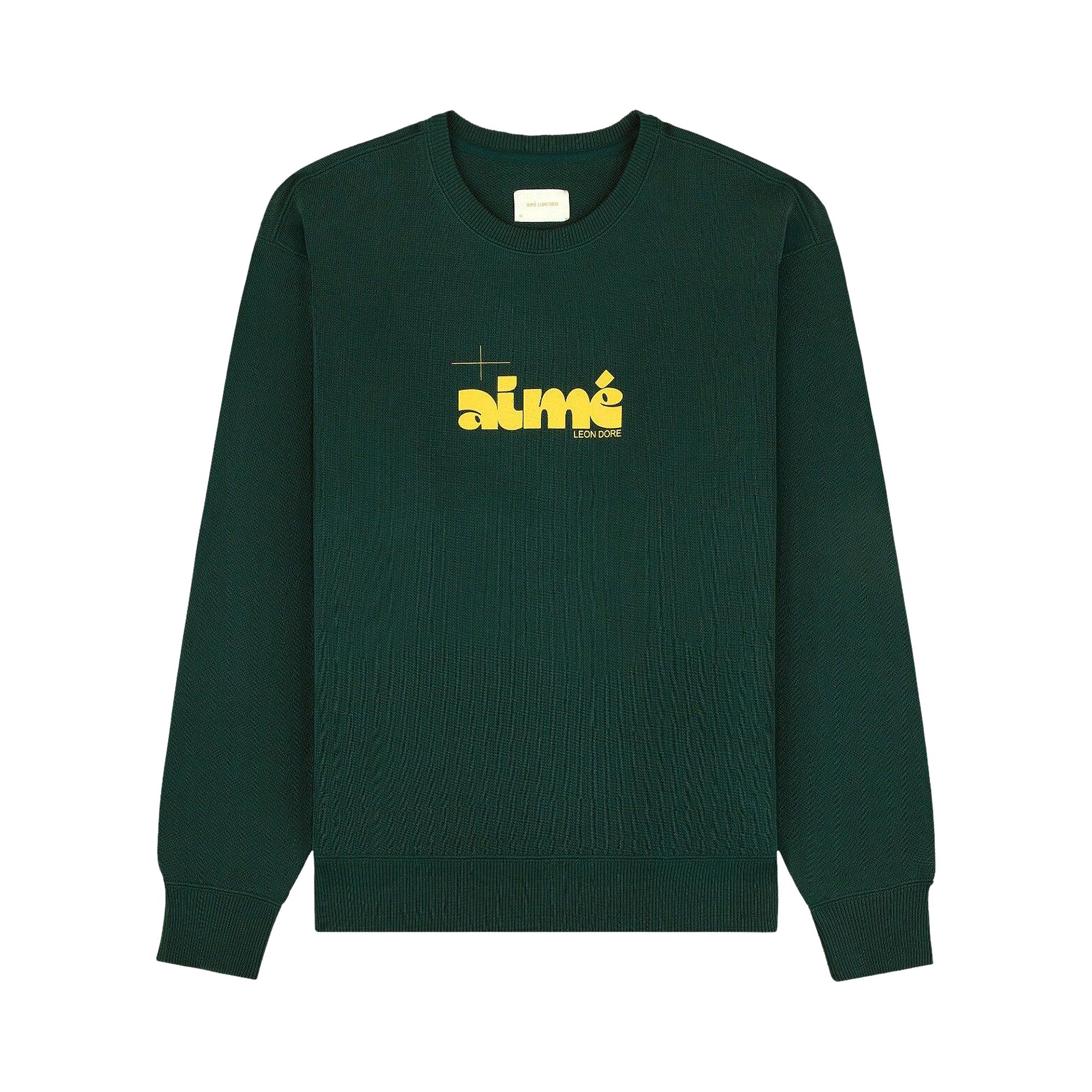 Pre-owned Aimé Leon Dore Drafting Logo Crewneck Sweatshirt 'pine Grove' | Green | Men's Size L