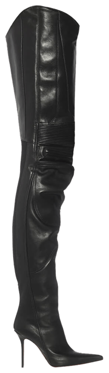 Vetements Wmns Over The Knee Motorcycle Boot Black